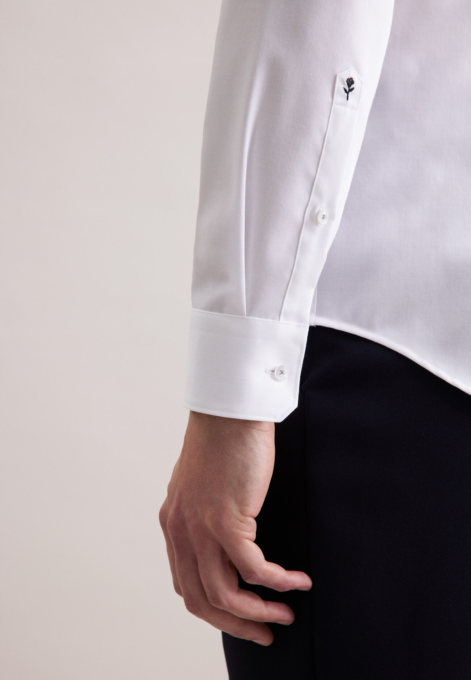 Seidensticker slim fit overhemd, popeline, wit
