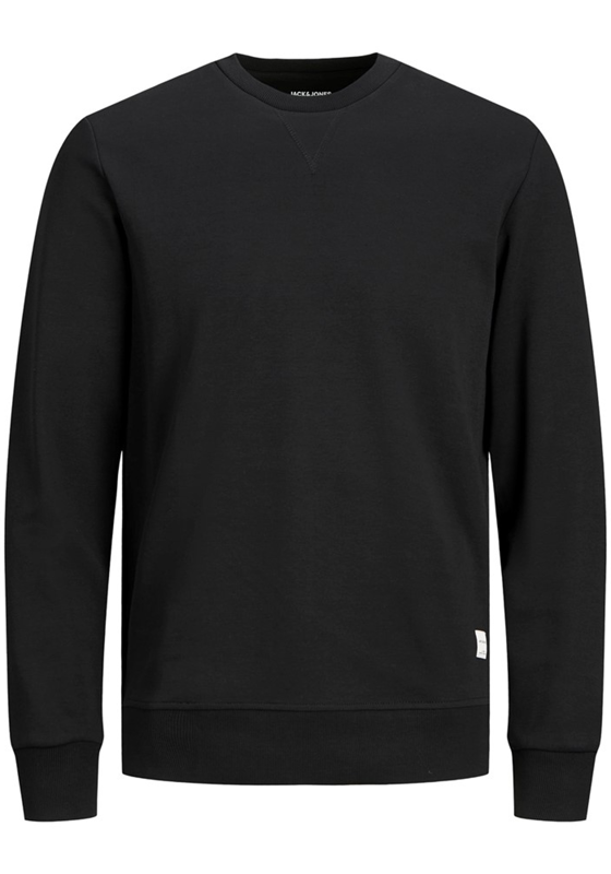 JACK & JONES sweatshirt katoen, O-hals, zwart JACK & JONES sweatshirt katoen, O-hals, zwart