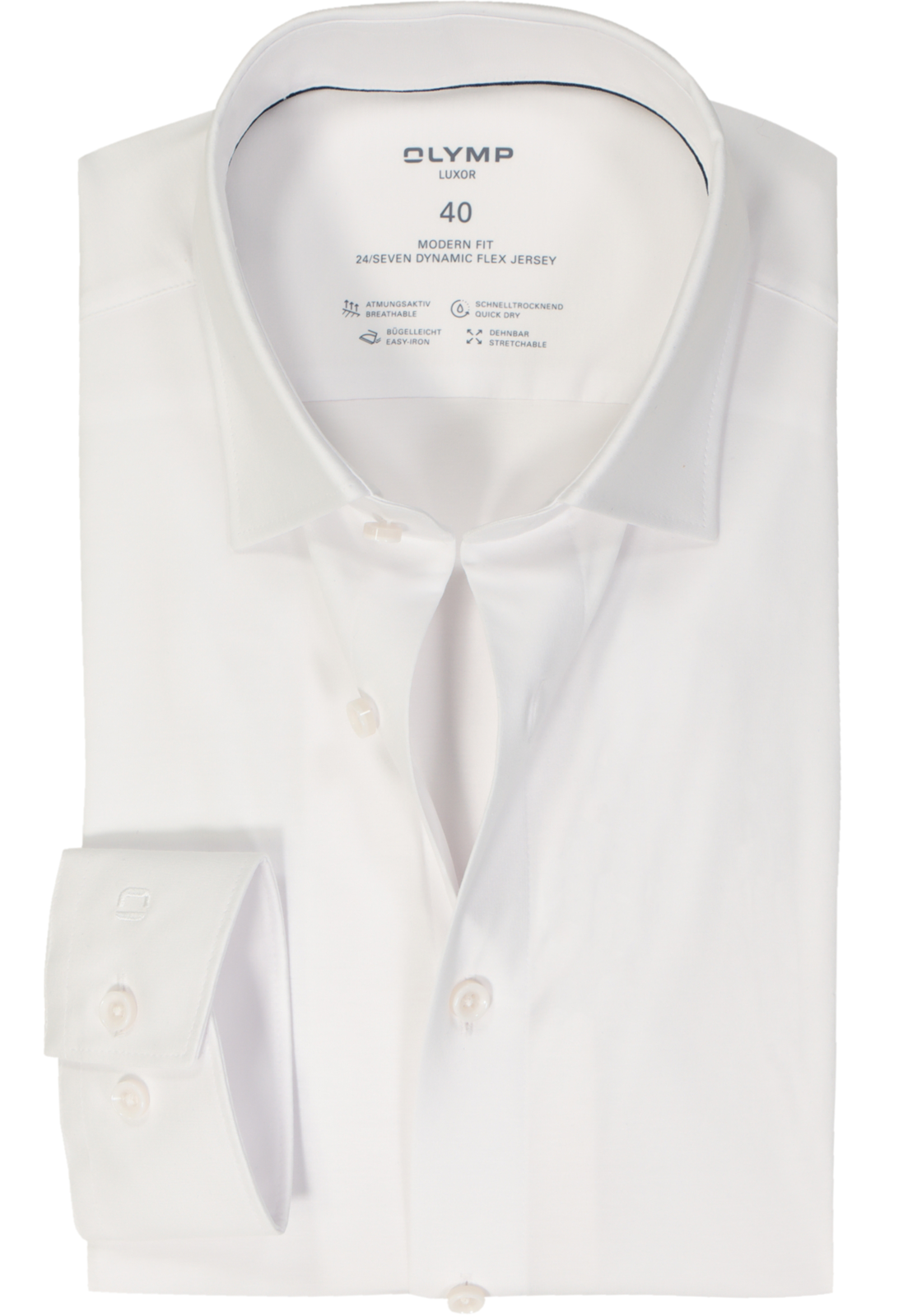 OLYMP Luxor 24/Seven modern fit overhemd, wit tricot OLYMP Luxor 24/Seven modern fit overhemd, wit tricot