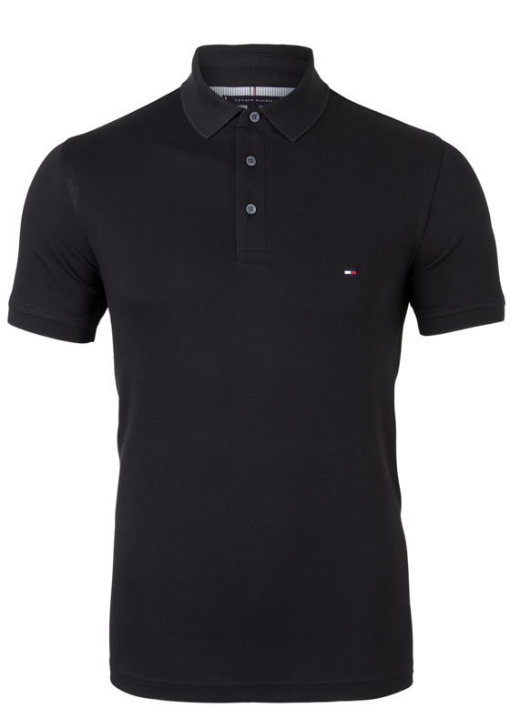 Tommy Hilfiger 1985 slim fit polo, zwart Tommy Hilfiger 1985 slim fit polo, zwart