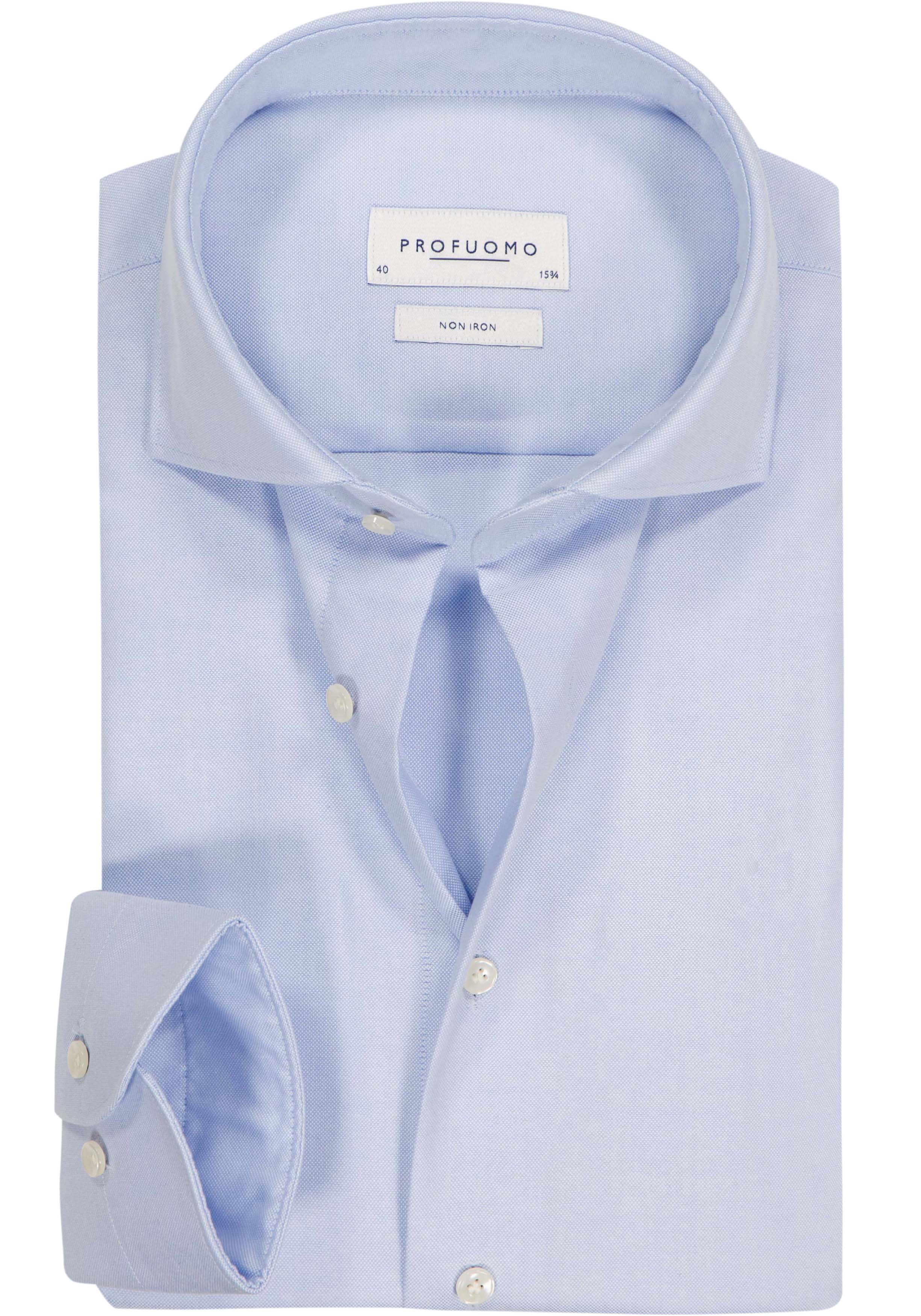 Profuomo slim fit heren overhemd, Oxford, lichtblauw