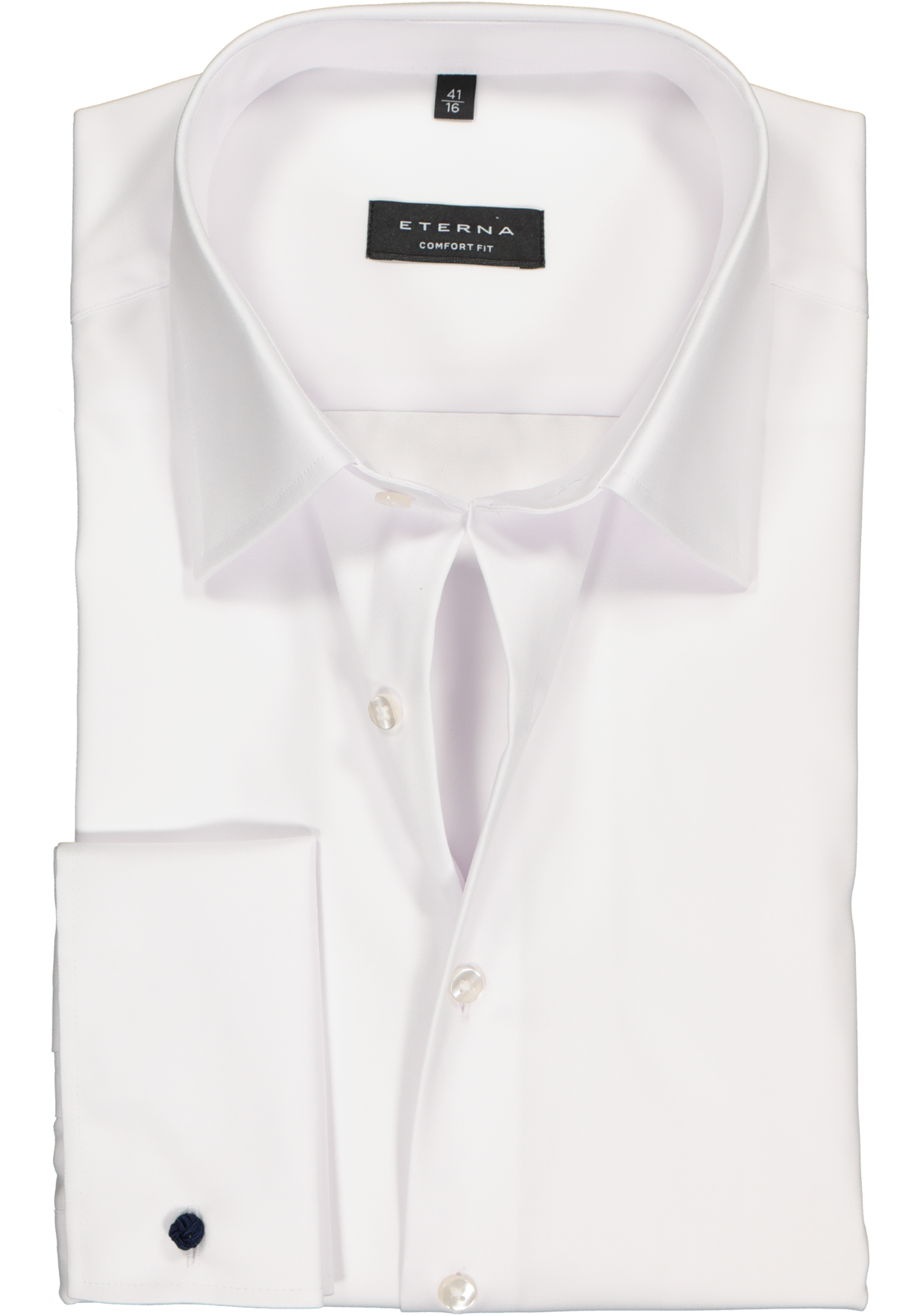 1-4062403221488_eterna-overhemd_HR ETERNA comfort fit overhemd, dubbele manchet, niet doorschijnend twill heren overhemd, wit