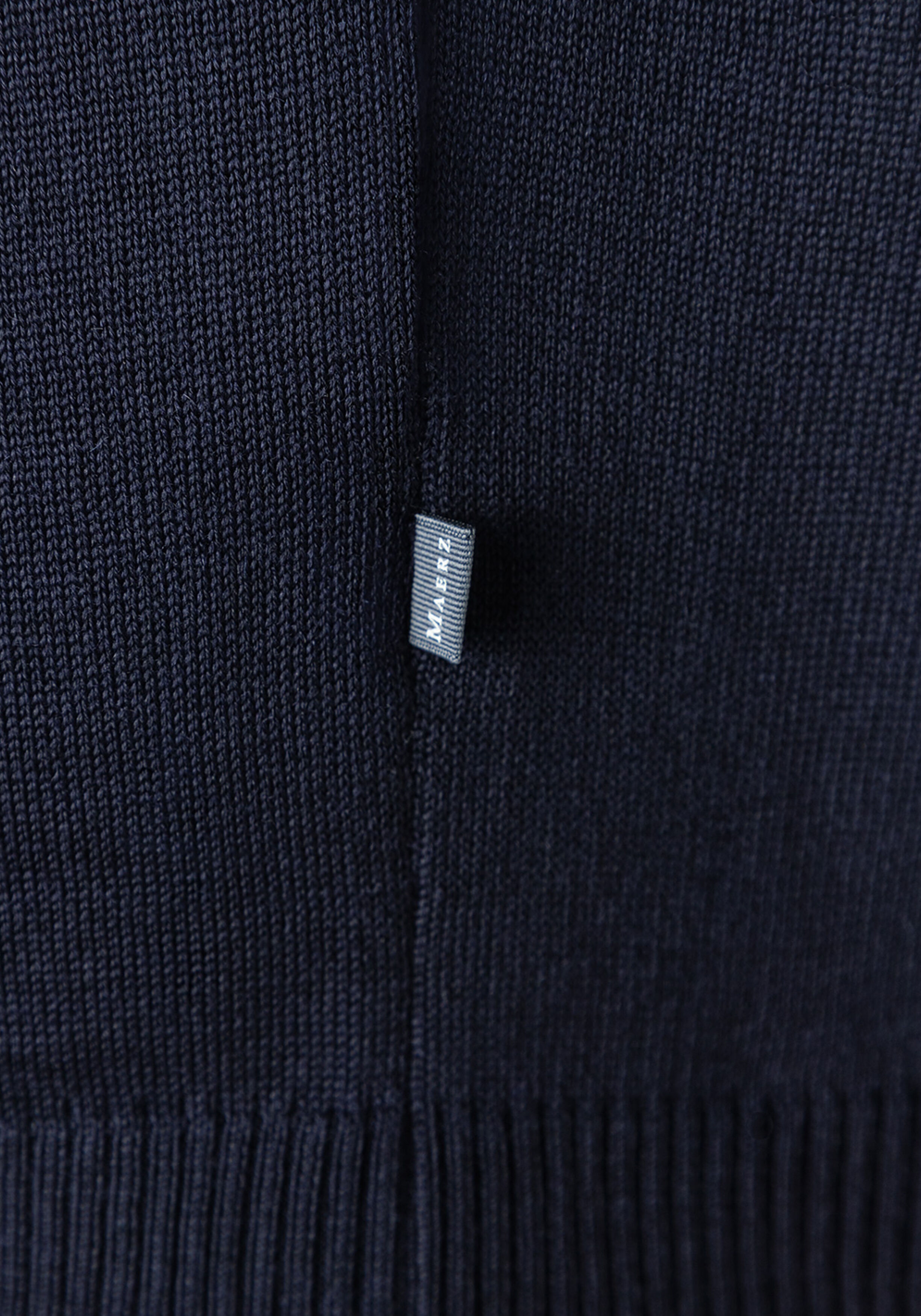 MAERZ Classic Fit heren trui met O-hals wol, navy blauw