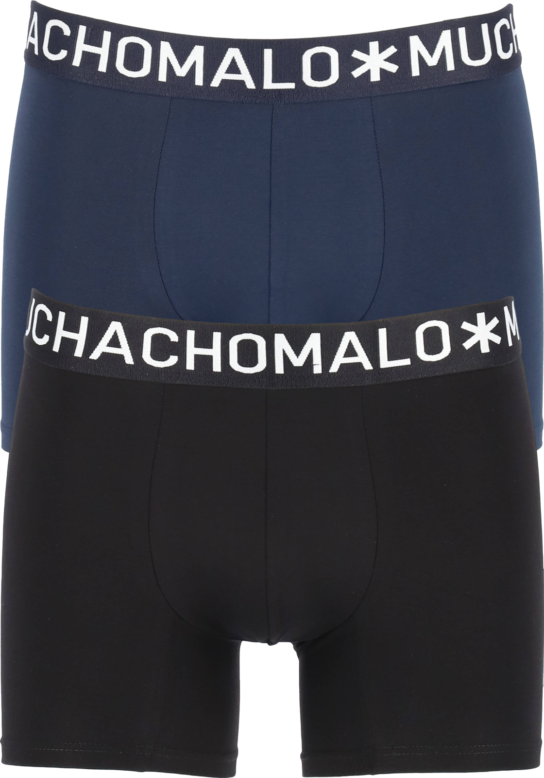 1-8718168689181-muchachomalo-MMALO_1132COTTON10_BX_2p_blauw_4fotos_HR Muchachomalo Light Cotton boxershorts (2-pack), heren boxers normale lengte, blauw en zwart