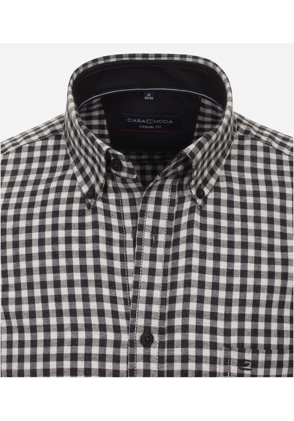 image_4_95593de44d72b2db2873cfcee25709efjpgautoformatbgF3F3F3blend-alpha100blend-colorF3F3F3blend-modedarkenfitclampp CASA MODA Sport casual fit overhemd, flanel, antraciet geruit