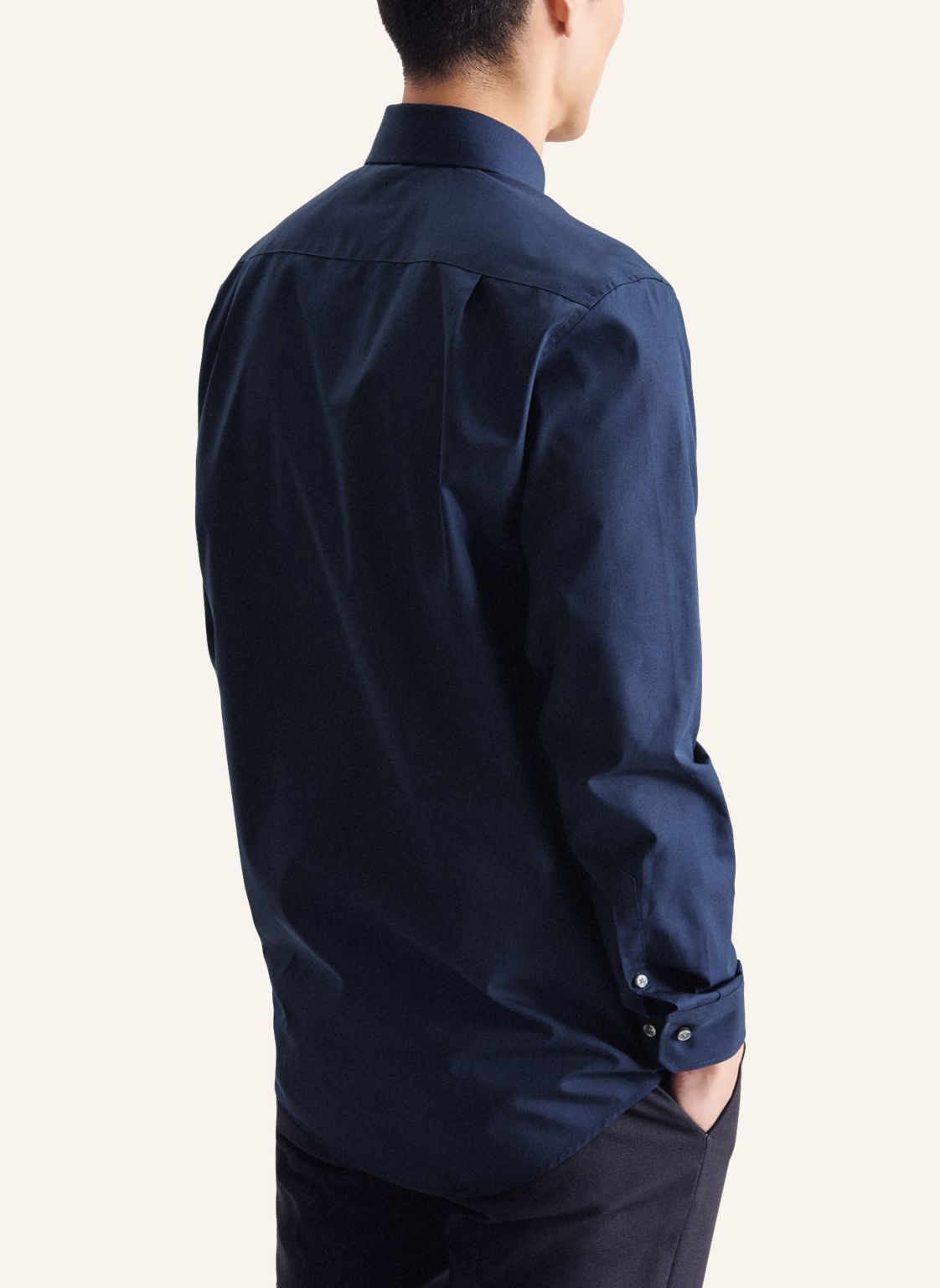 Seidensticker regular fit overhemd, popeline, blauw