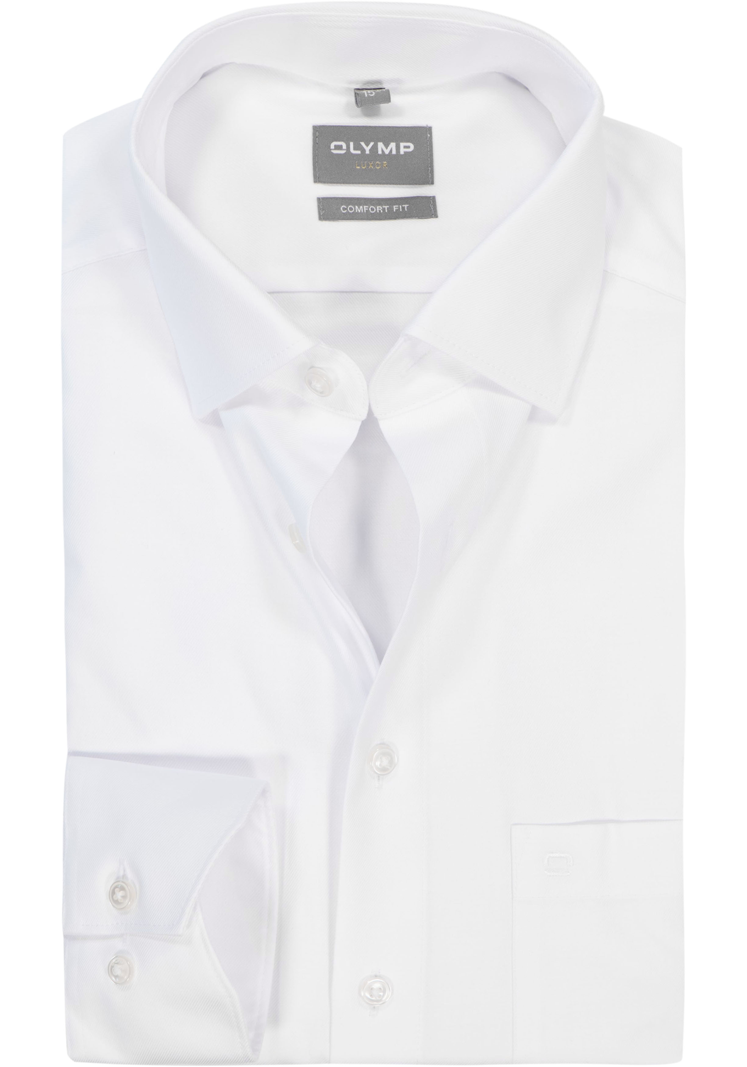 OLYMP Luxor comfort fit overhemd, wit twill