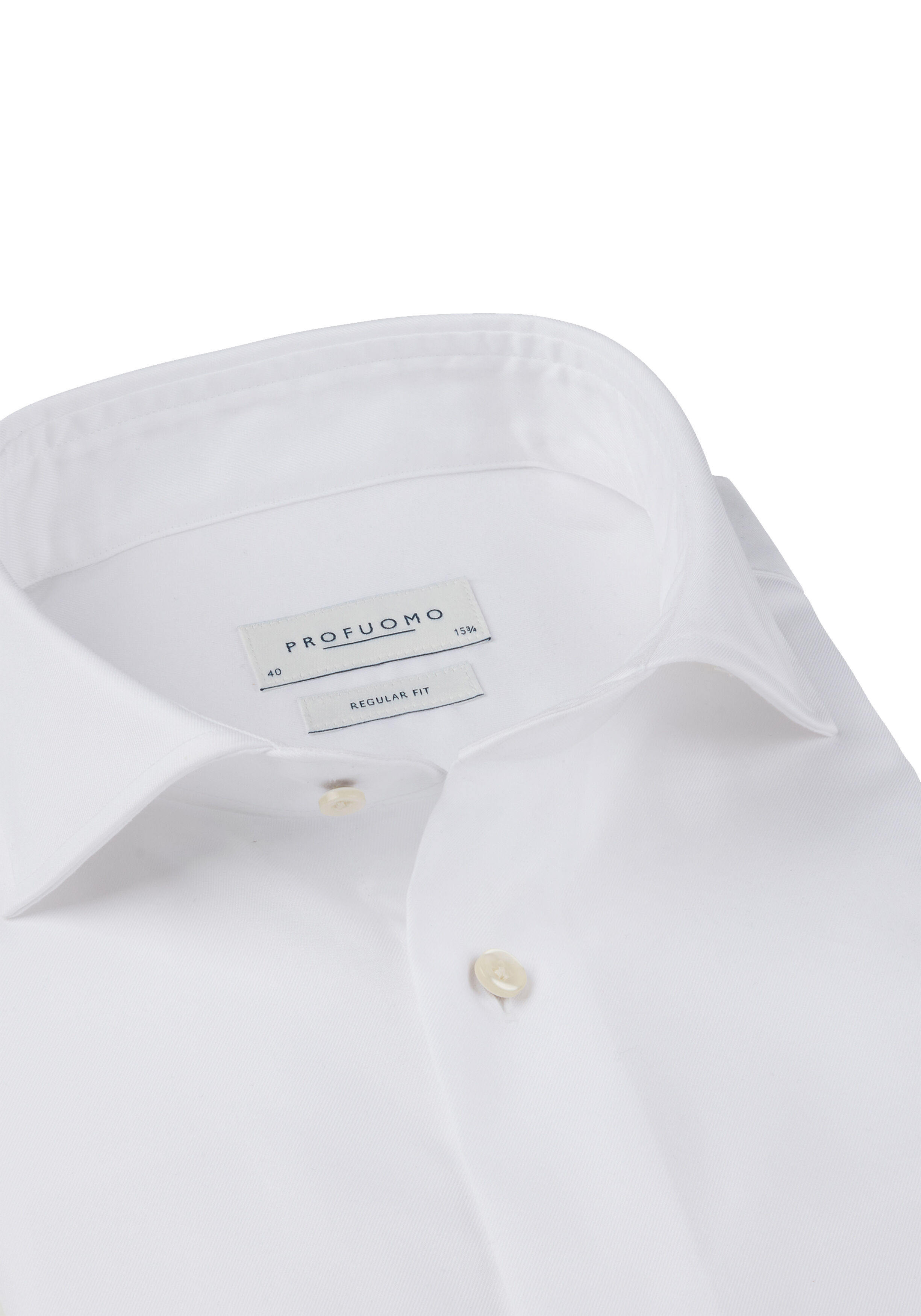 Profuomo regular fit heren overhemd, twill, wit