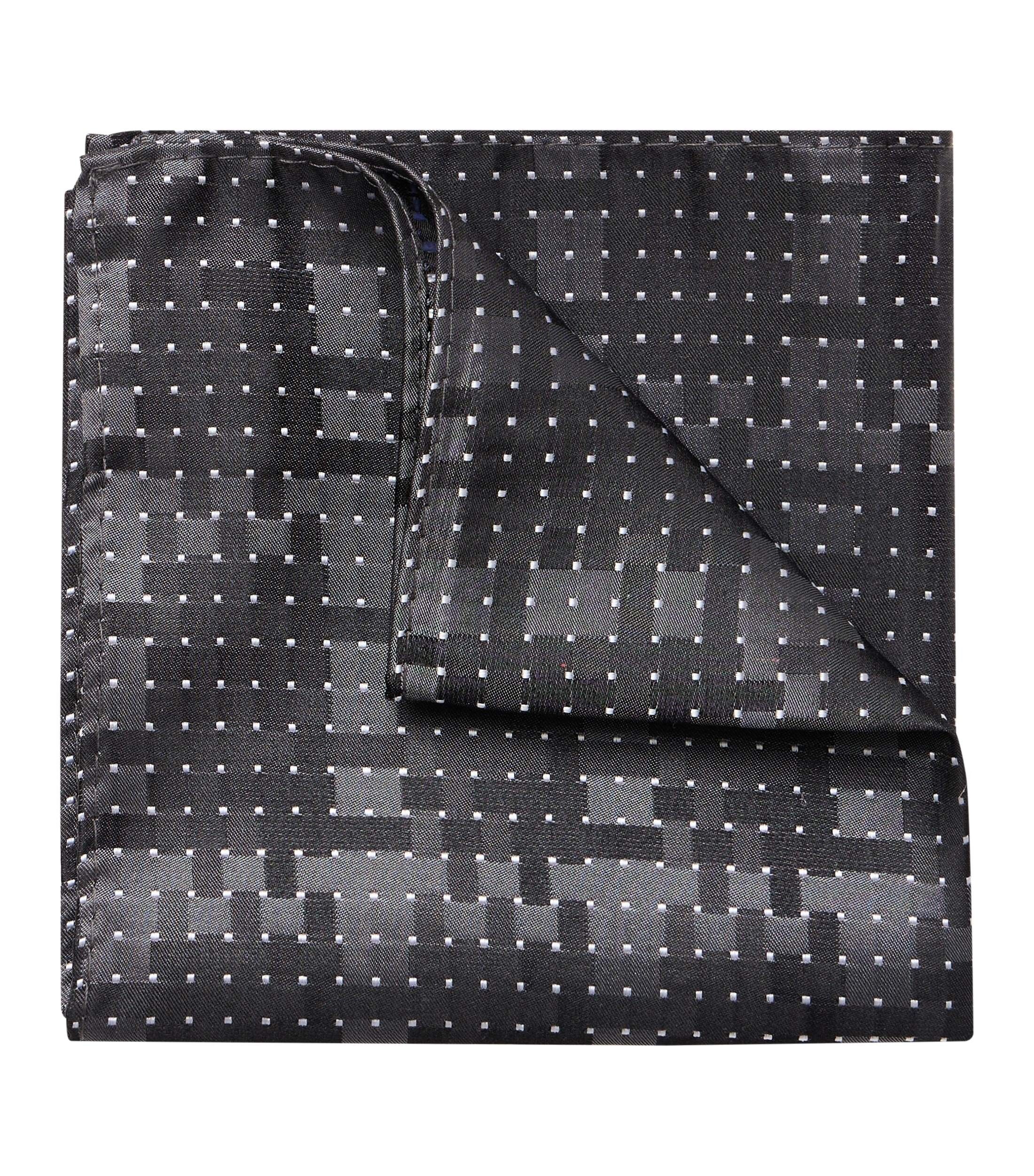 VENTI set met vlinderdas en pochet, grijs, zwart, wit dessin