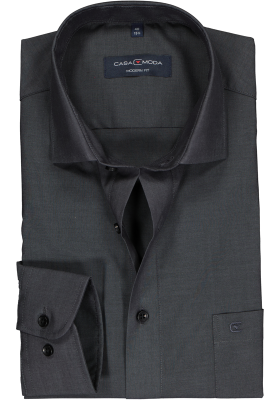 CASA MODA modern fit overhemd, antraciet grijs  CASA MODA modern fit overhemd, antraciet grijs