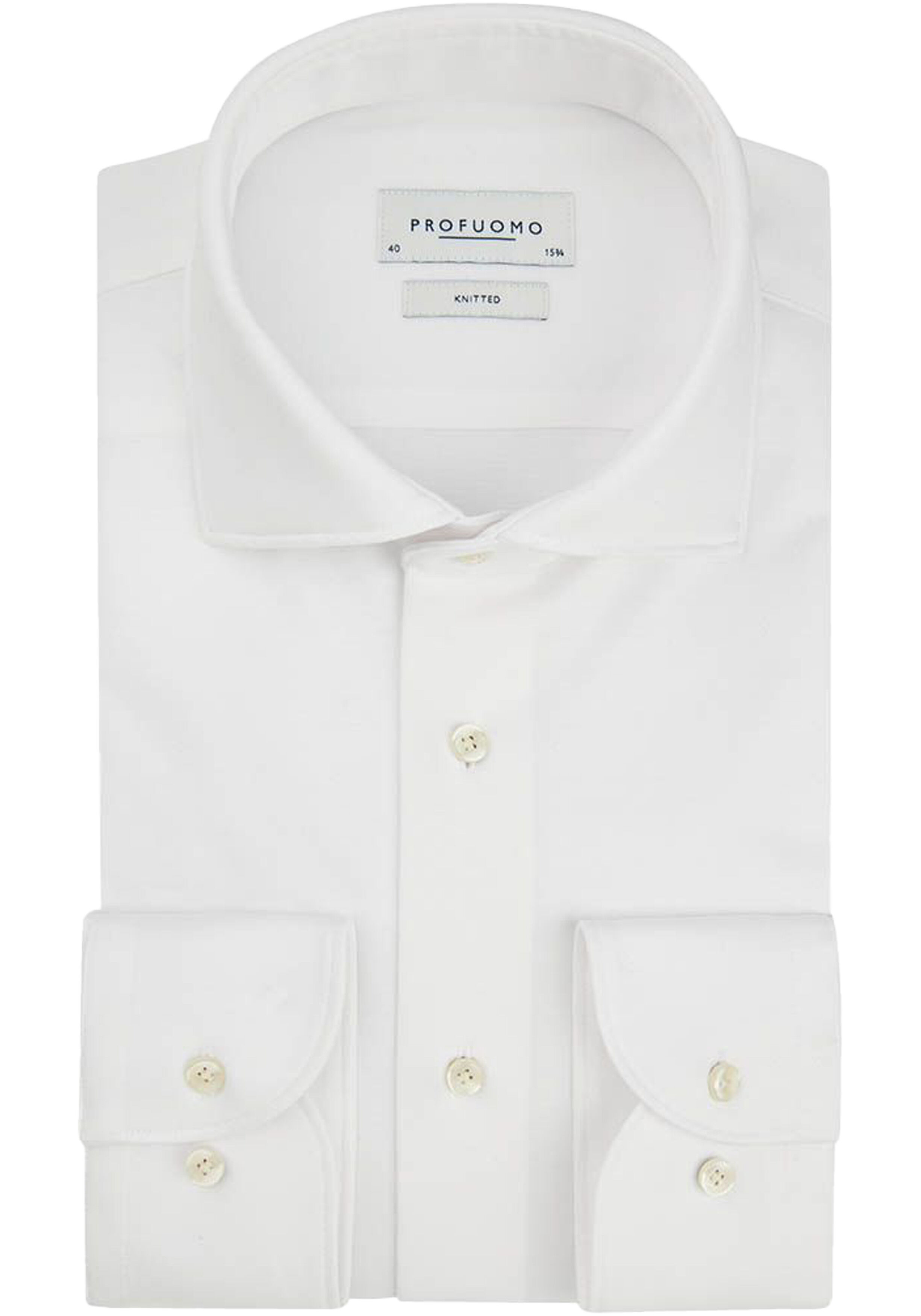 Profuomo slim fit heren overhemd, jersey, wit