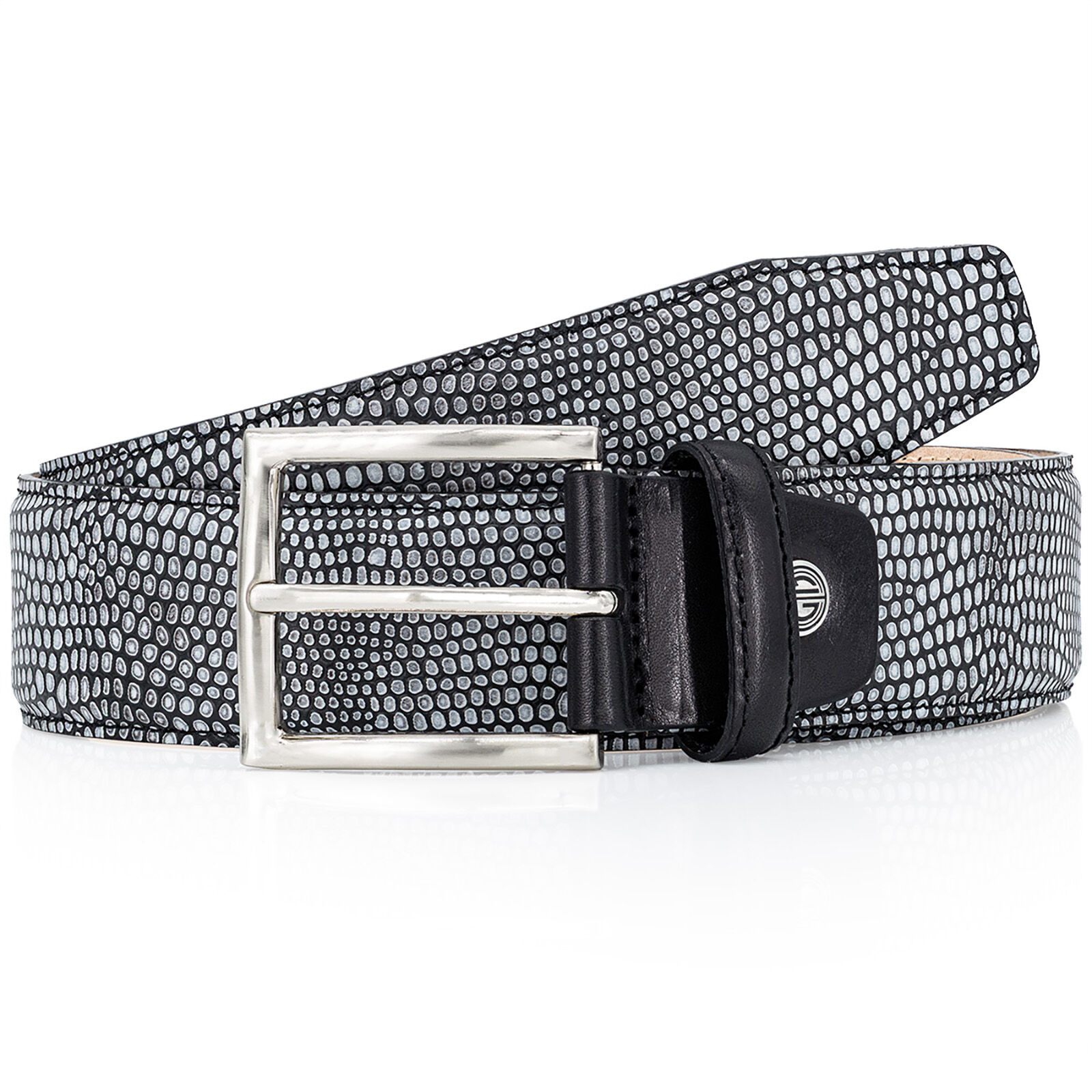 LINDENMANN leren heren riem, grijs