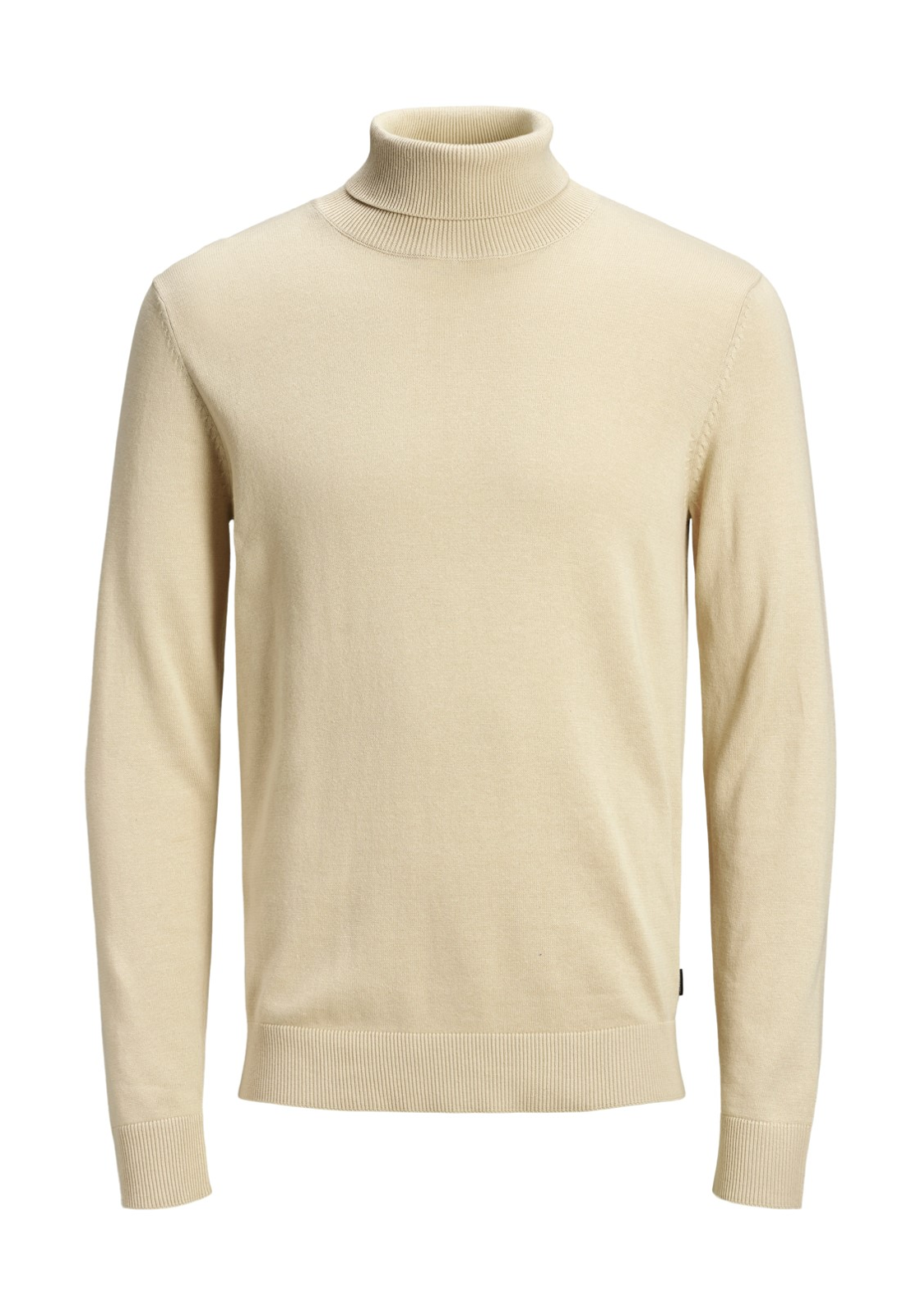 image_2_jj__3227854__frontjpgv1a615061620b58baa742aff0ee295d53a19b JACK & JONES Emil knit roll neck slim fit, heren pullover viscosemengsel met col, beige melange