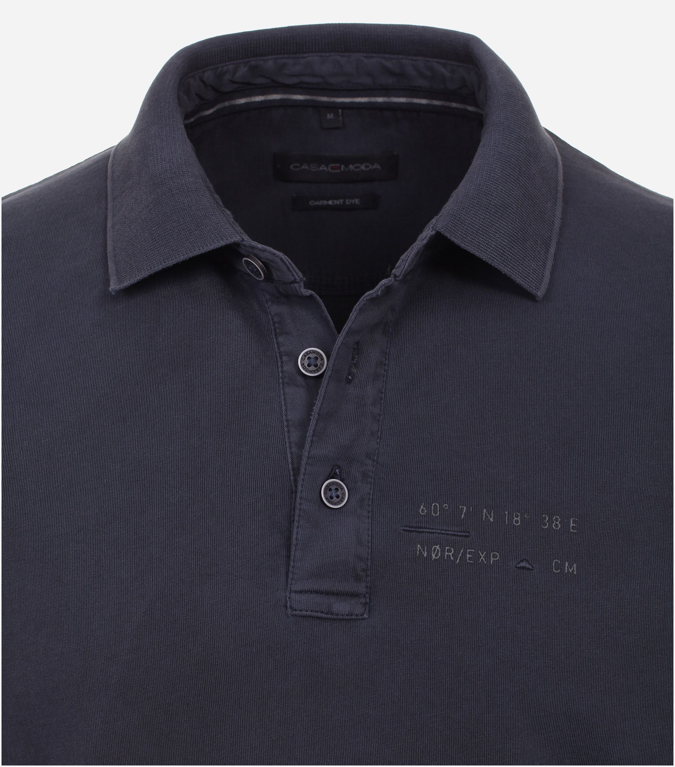 CASA MODA comfort fit polo lange mouw, blauw