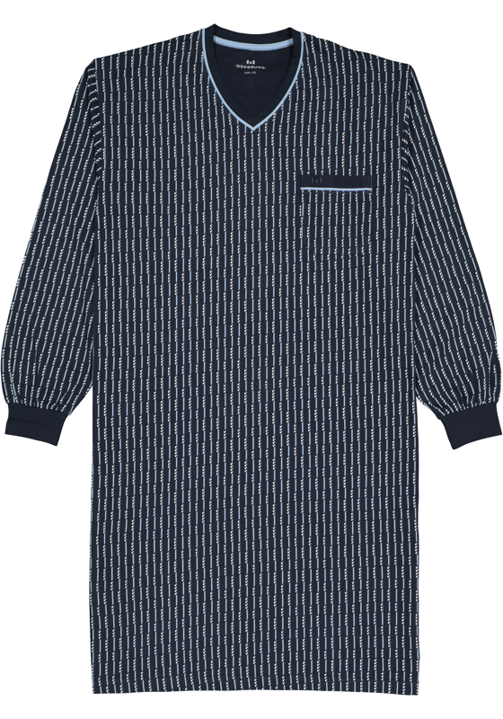 Gotzburg heren nachthemd, blauw met lichtblauw en wit dessin Gotzburg heren nachthemd, blauw met lichtblauw en wit dessin