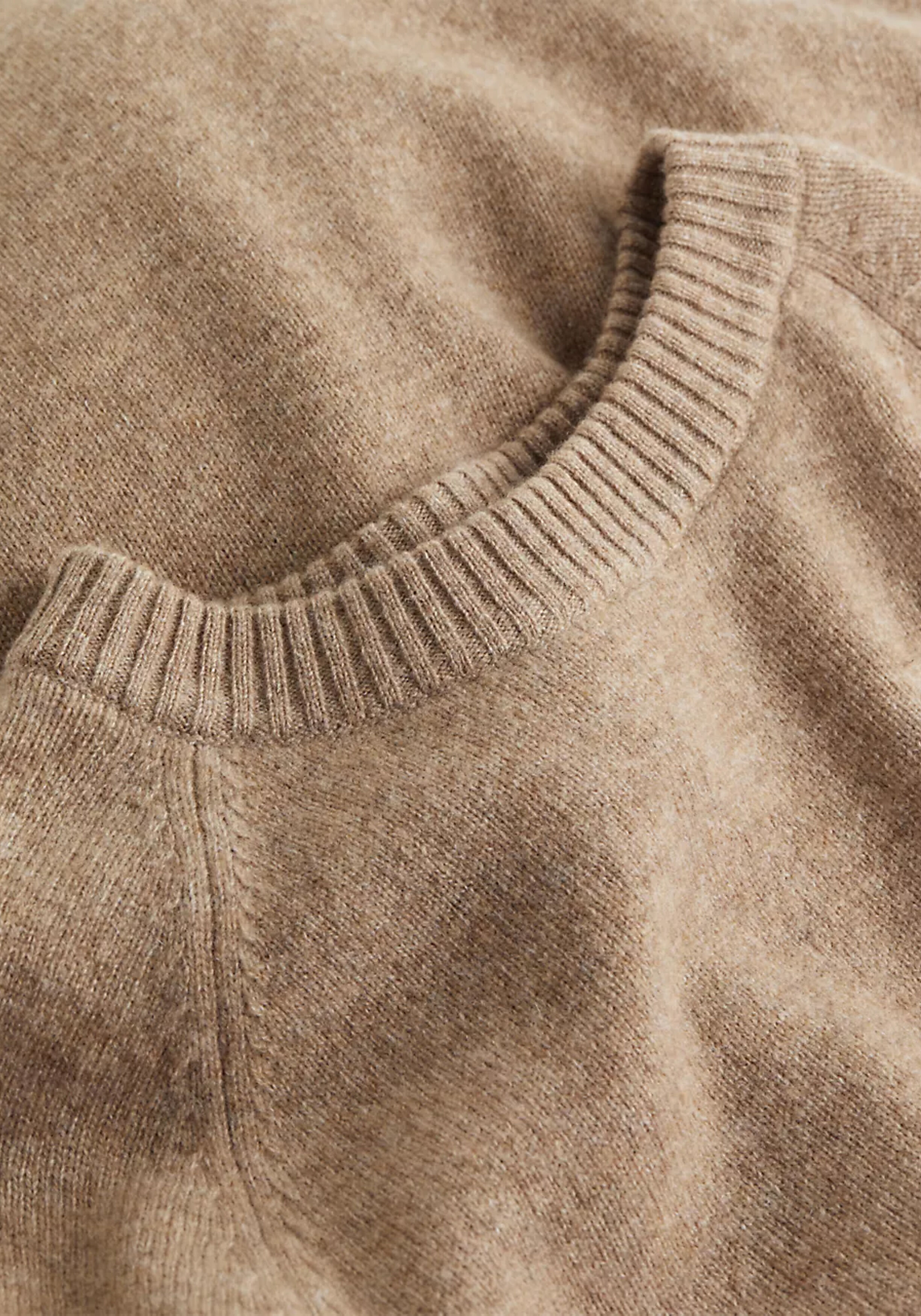 Calvin Klein heren pullover wol, donker camel melange