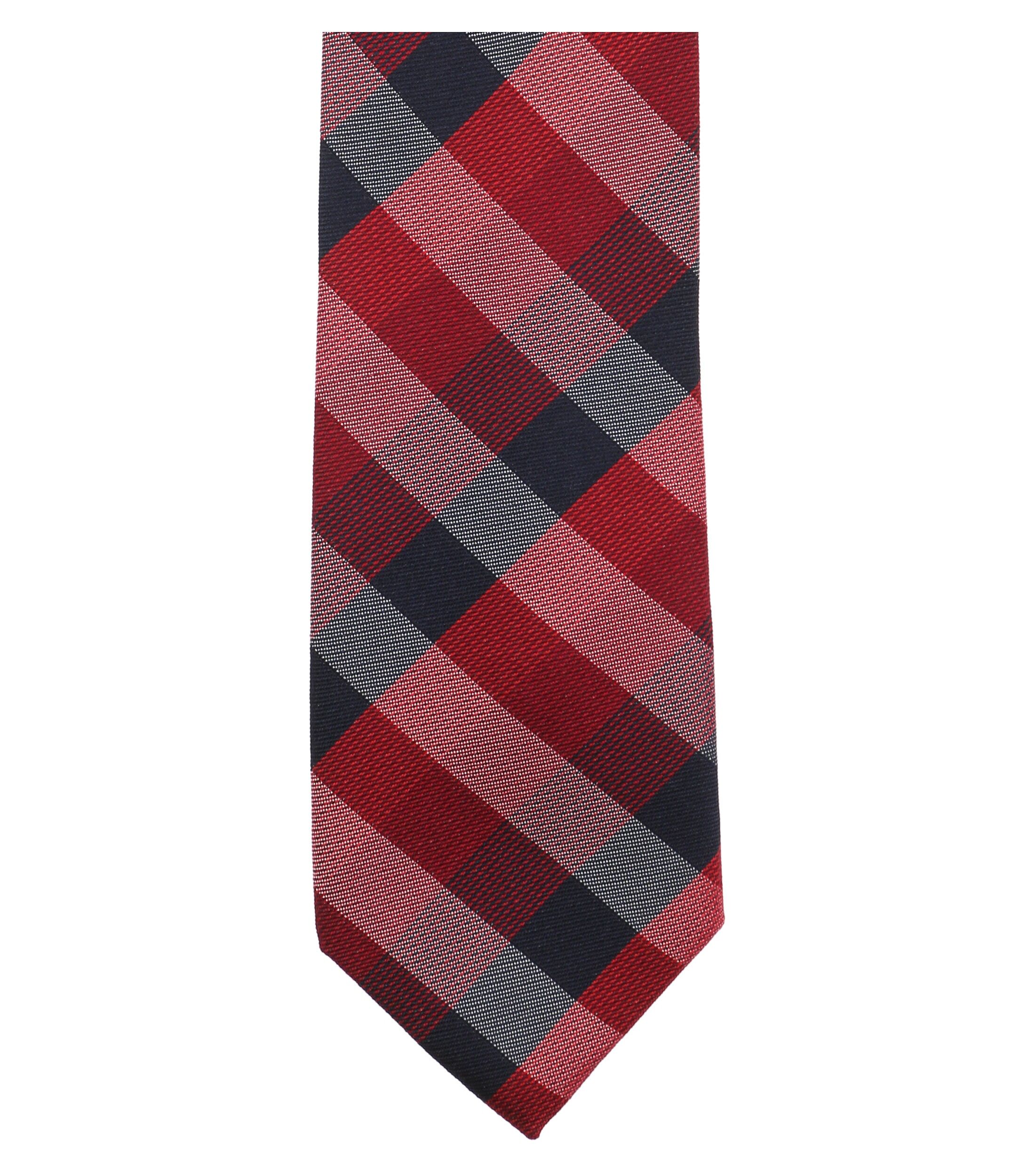 VENTI stropdas, rood, donkerblauw, grijs geruit