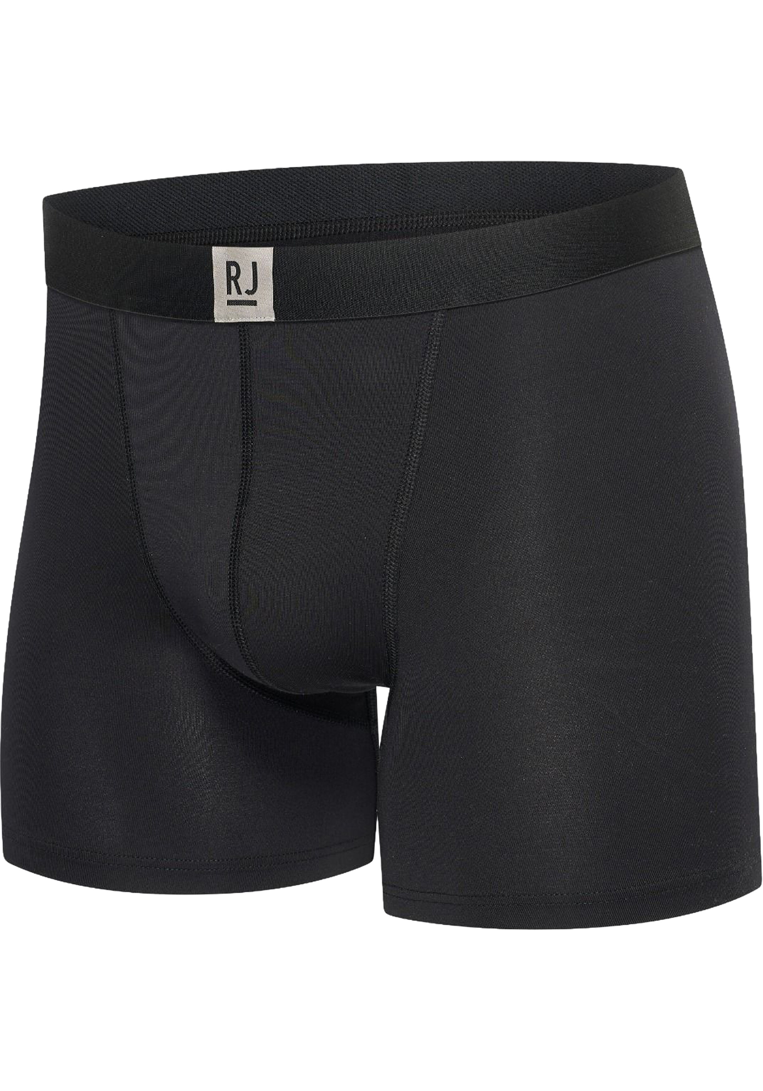 RJ Bodywear Pure Color boxershort (1-pack), heren boxer lang, microfiber, zwart
