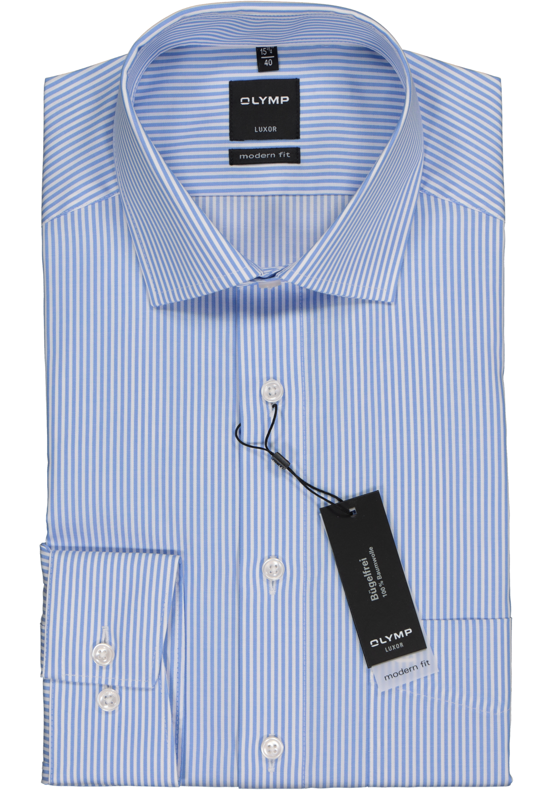 2-4063402313327_olymp-overhemd_HR OLYMP Luxor modern fit overhemd, lichtblauw met wit gestreept