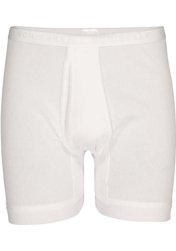 SCHIESSER Original Classics lange short (1-pack), Doppelripp met gulp, wit SCHIESSER Original Classics lange short (1-pack), Doppelripp met gulp, wit