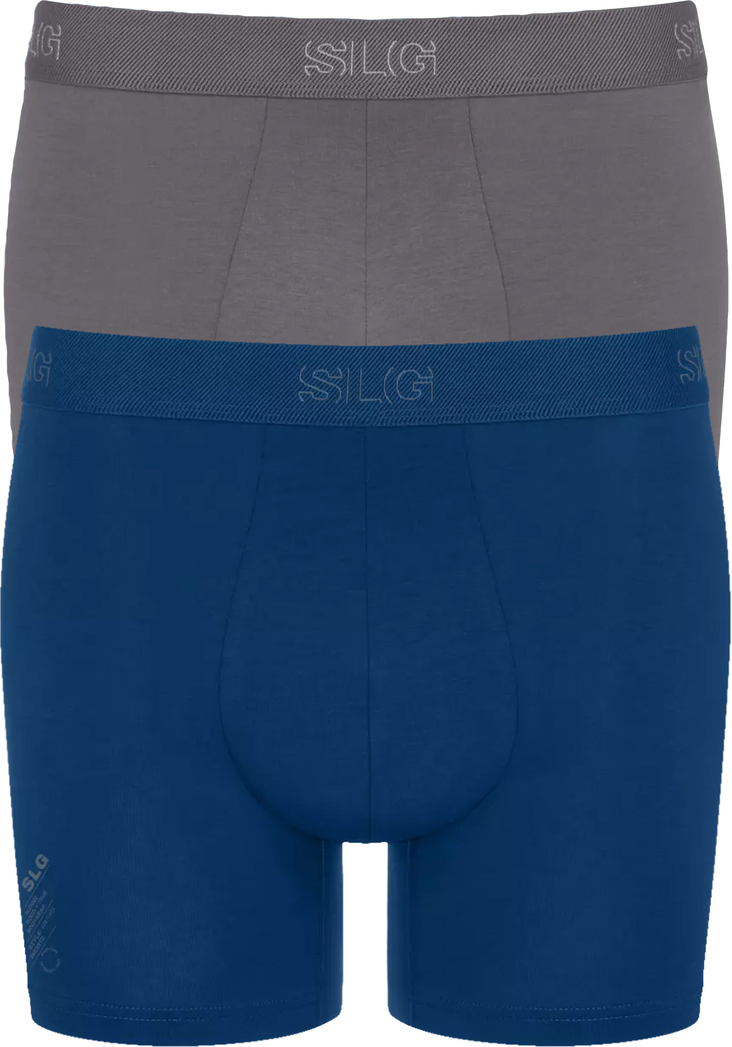 Sloggi Men SLG Base Short, heren boxershort korte pijp (2-pack), kobaltblauw en middengrijs