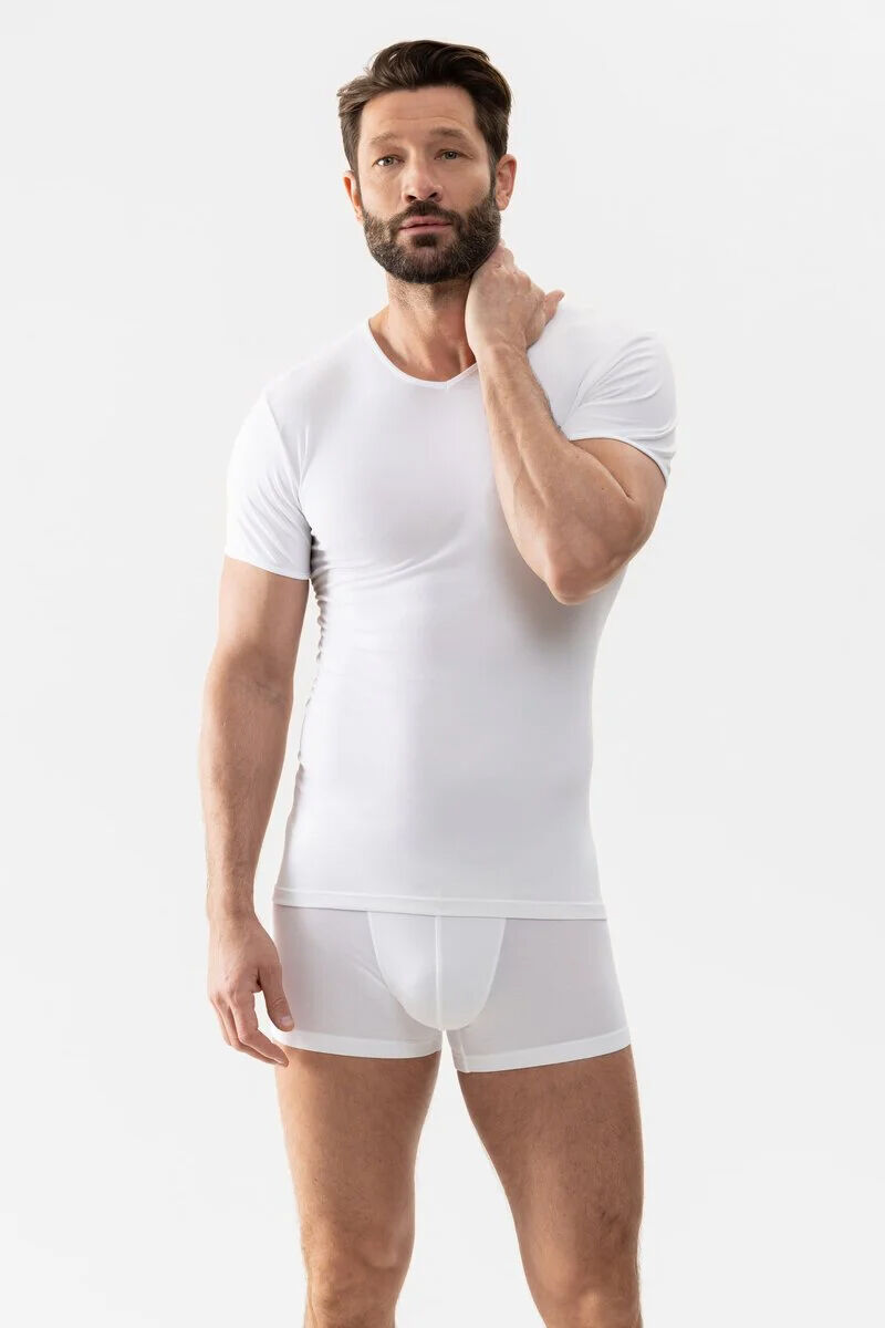 Mey heren v-neck Software, T-shirt met V-hals, wit