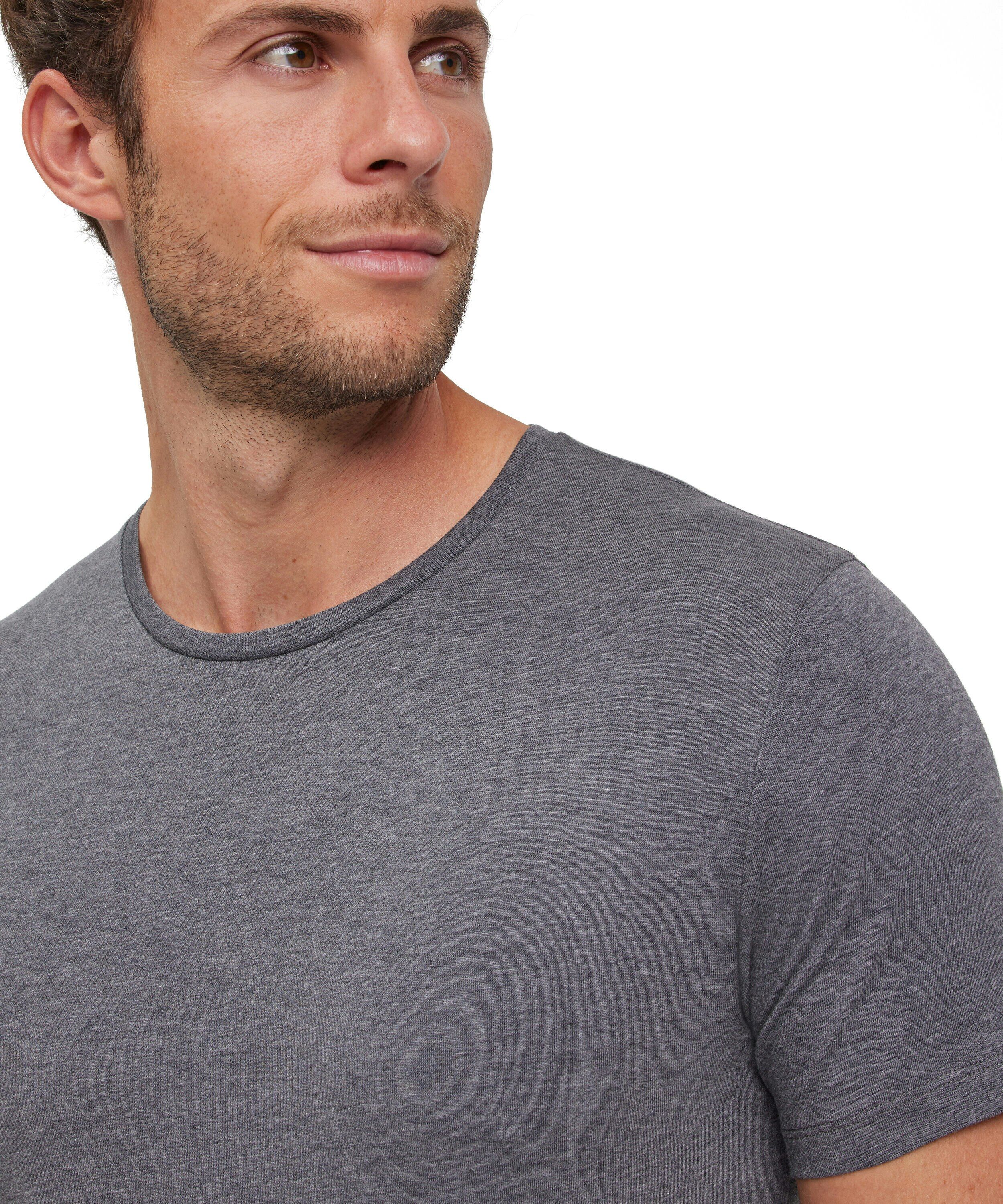 FALKE 2-pack heren T-shirt Daily Comfort, korte mouw, donkergrijs (dark grey -heather)