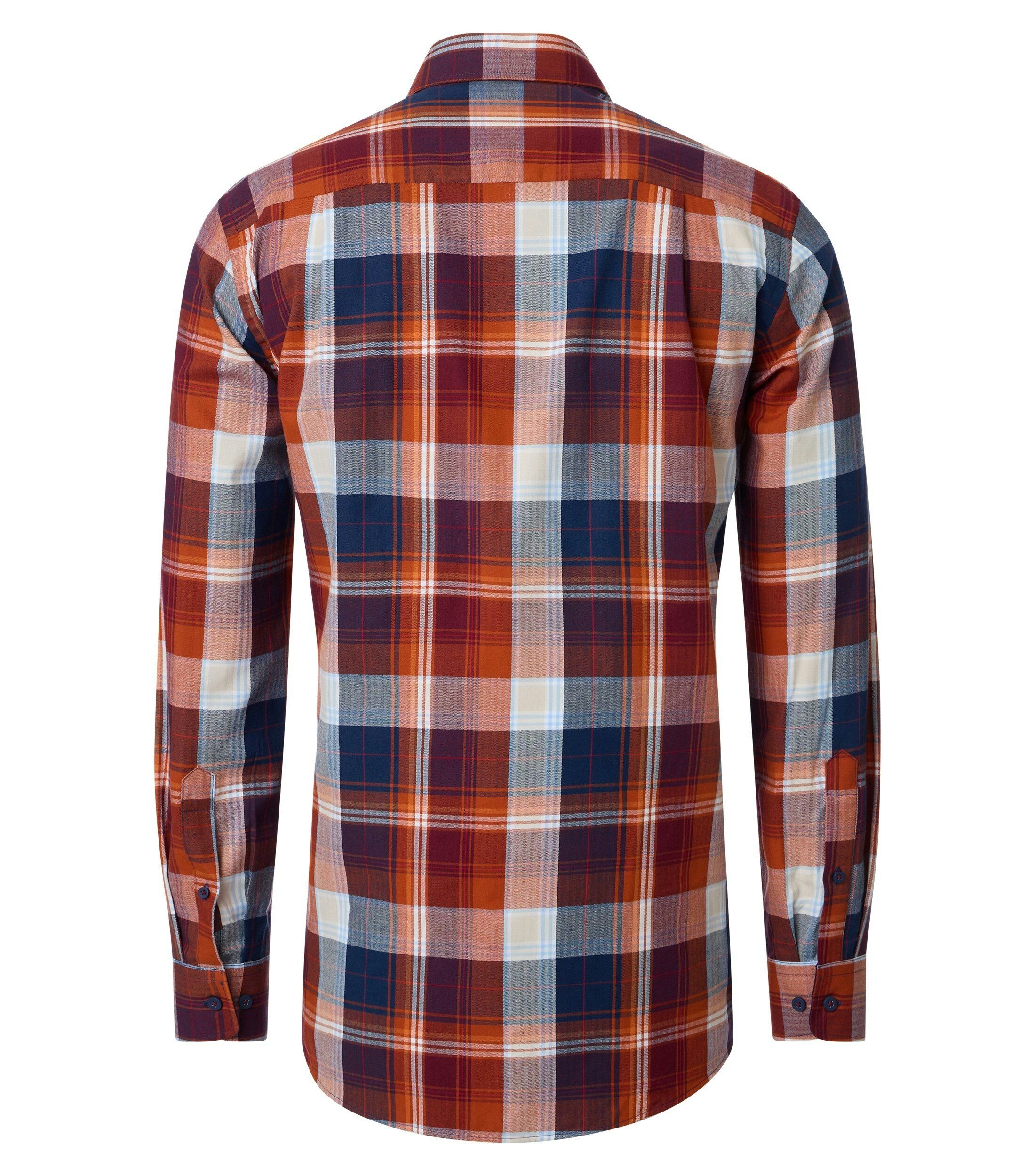 Redmond comfort fit overhemd, twill, rood geruit