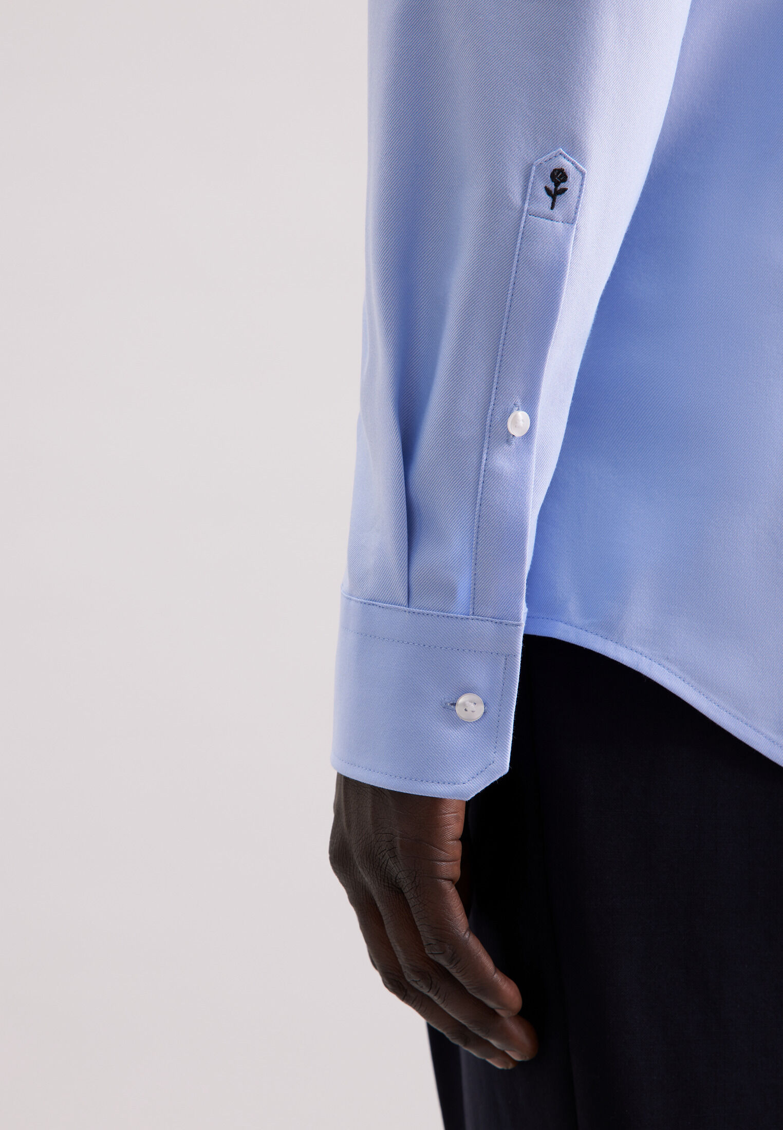 Seidensticker slim fit overhemd, popeline, blauw