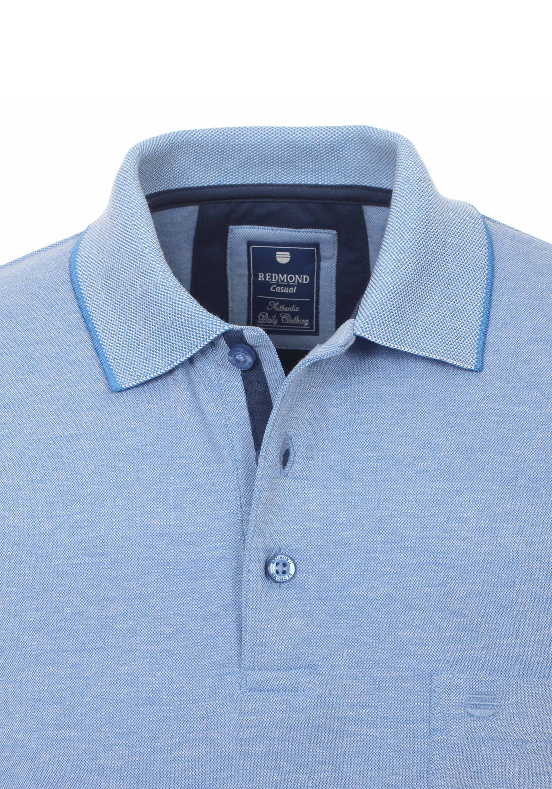 3-4049807537896-redmond-polo_HR Redmond regular fit poloshirt, midden blauw melange