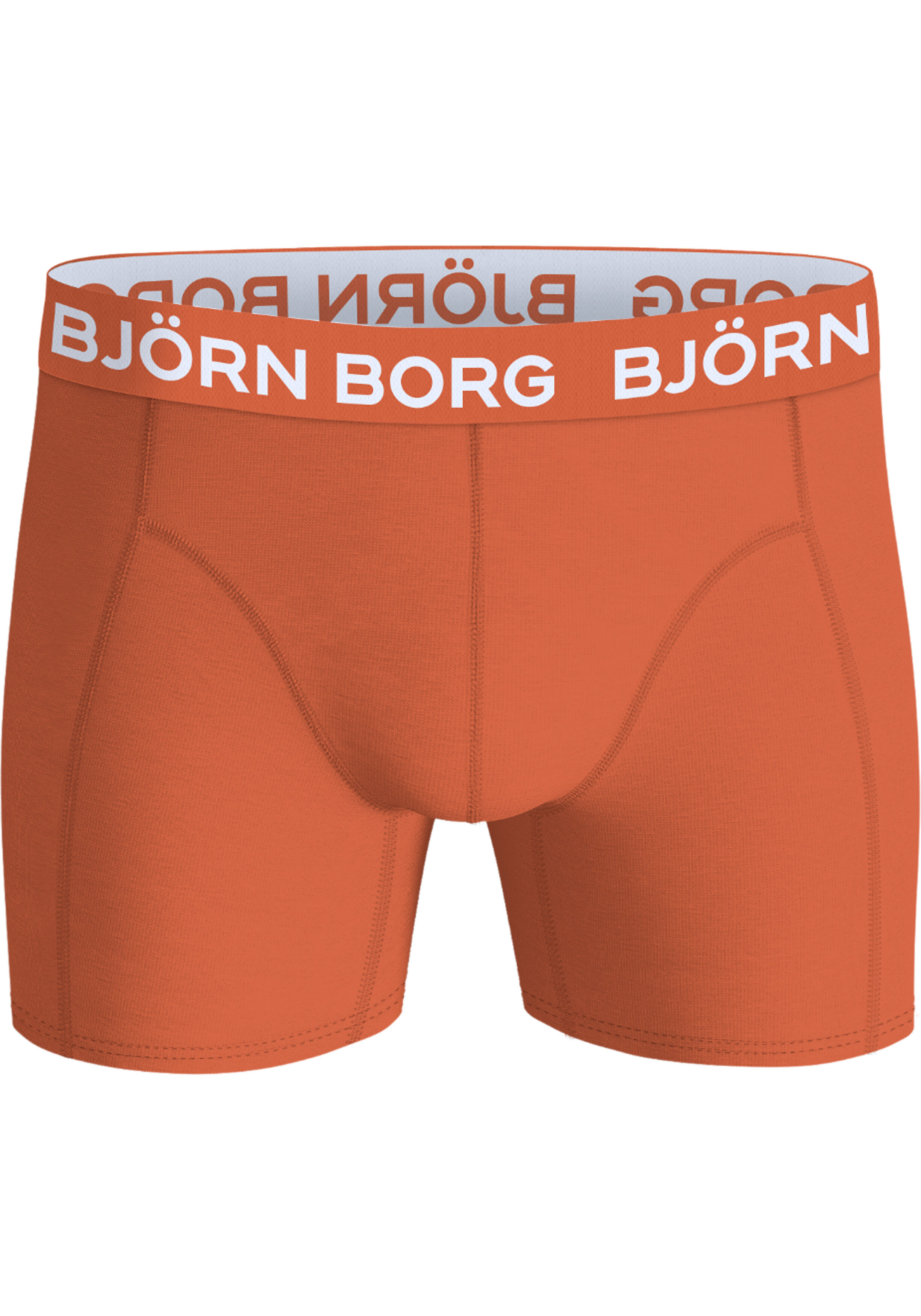 Bjorn Borg Cotton Stretch boxers, heren boxers normale lengte (12-pack), donkerblauw, zwart, kobaltblauw, oranje en oranje sinaasappelprint