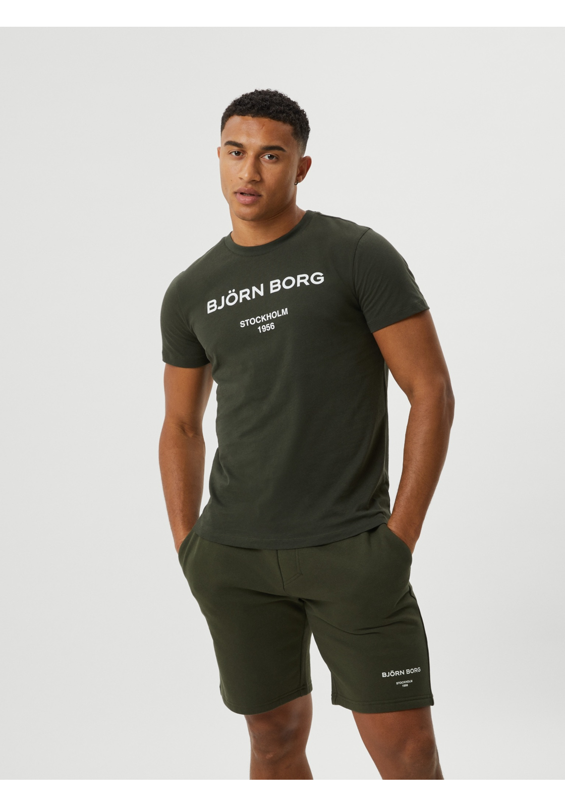 image_2_10001627_GN002_1 Bjorn Borg logo T-shirt, donkergroen