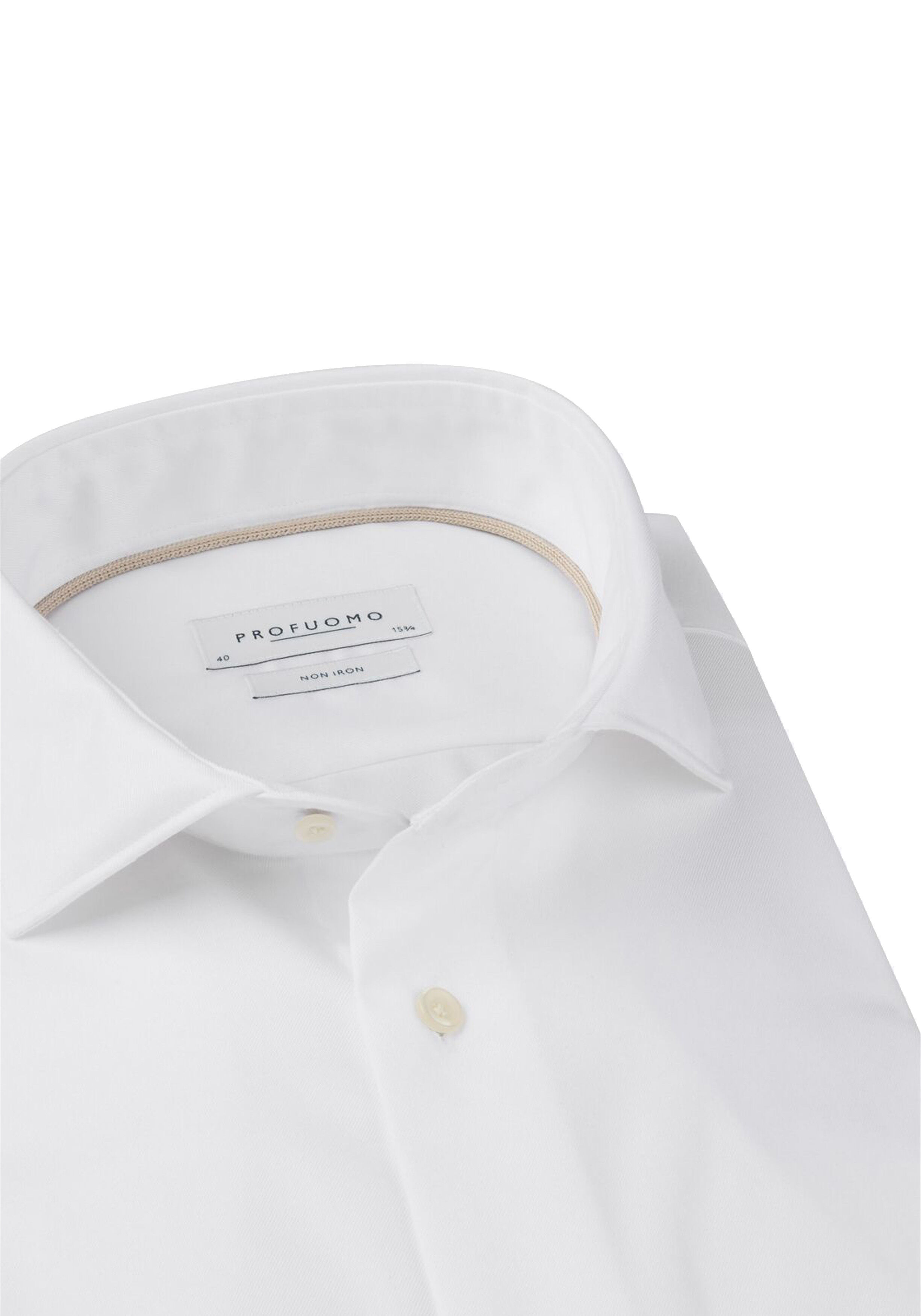 Profuomo slim fit heren overhemd, twill, wit