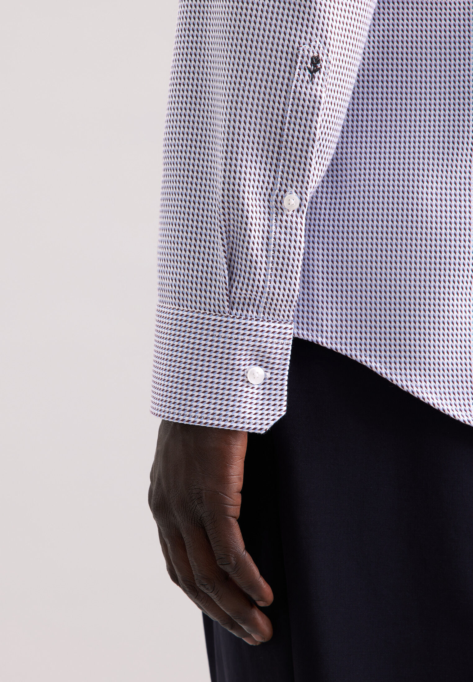 Seidensticker slim fit overhemd, popeline, rood geruit