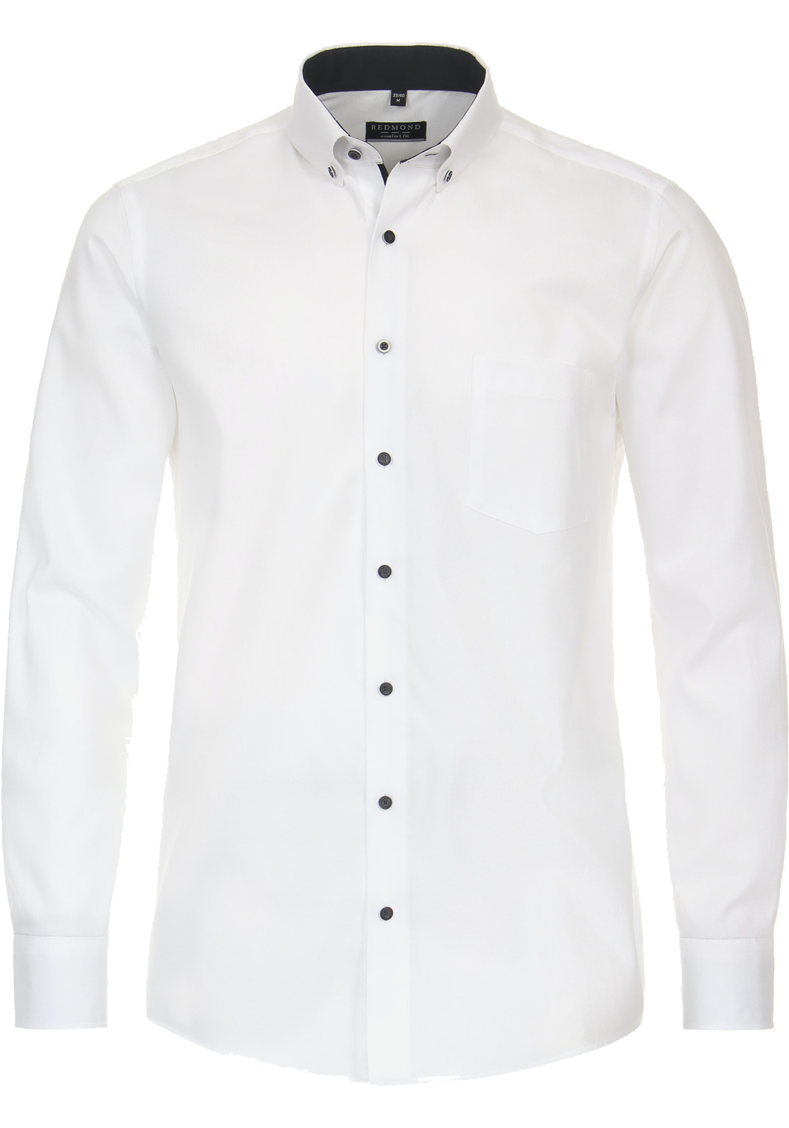 Redmond comfort fit overhemd, popeline, wit Redmond comfort fit overhemd, popeline, wit