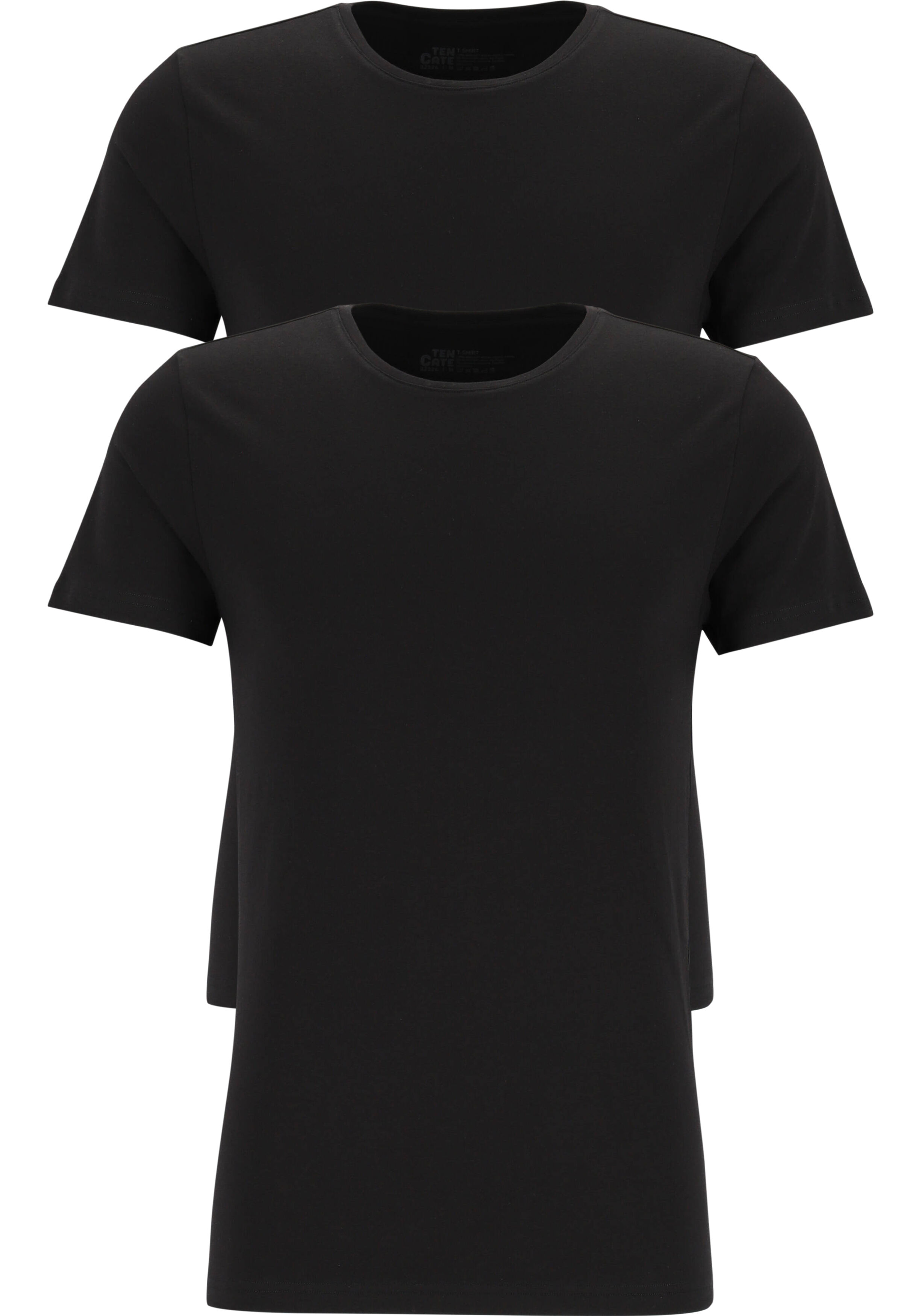 TEN CATE Basics men T-shirt (2-pack), heren T-shirts O-hals, zwart