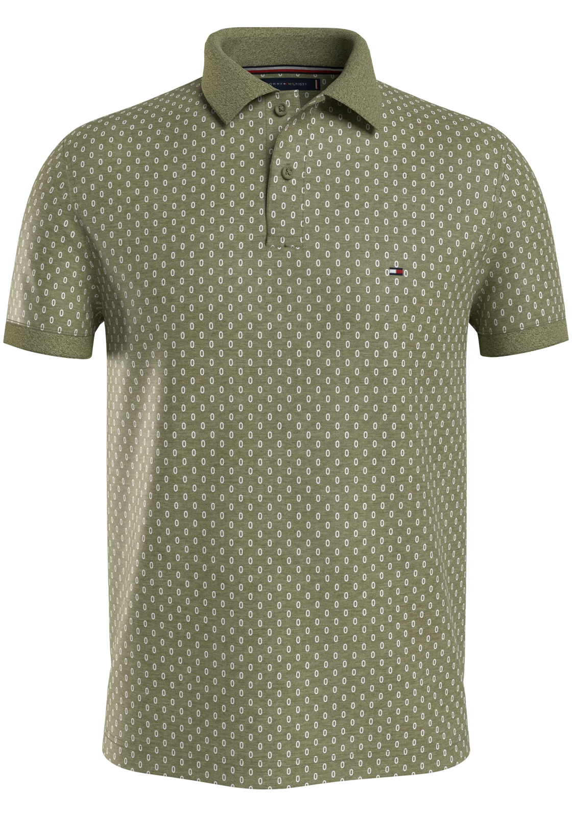 image_2_MW0MW34781L9F_F_C4101wid2000amphei2000ampop_usm1710 Tommy Hilfiger Micro Print Slim Polo, heren poloshirt, licht olijfgroen