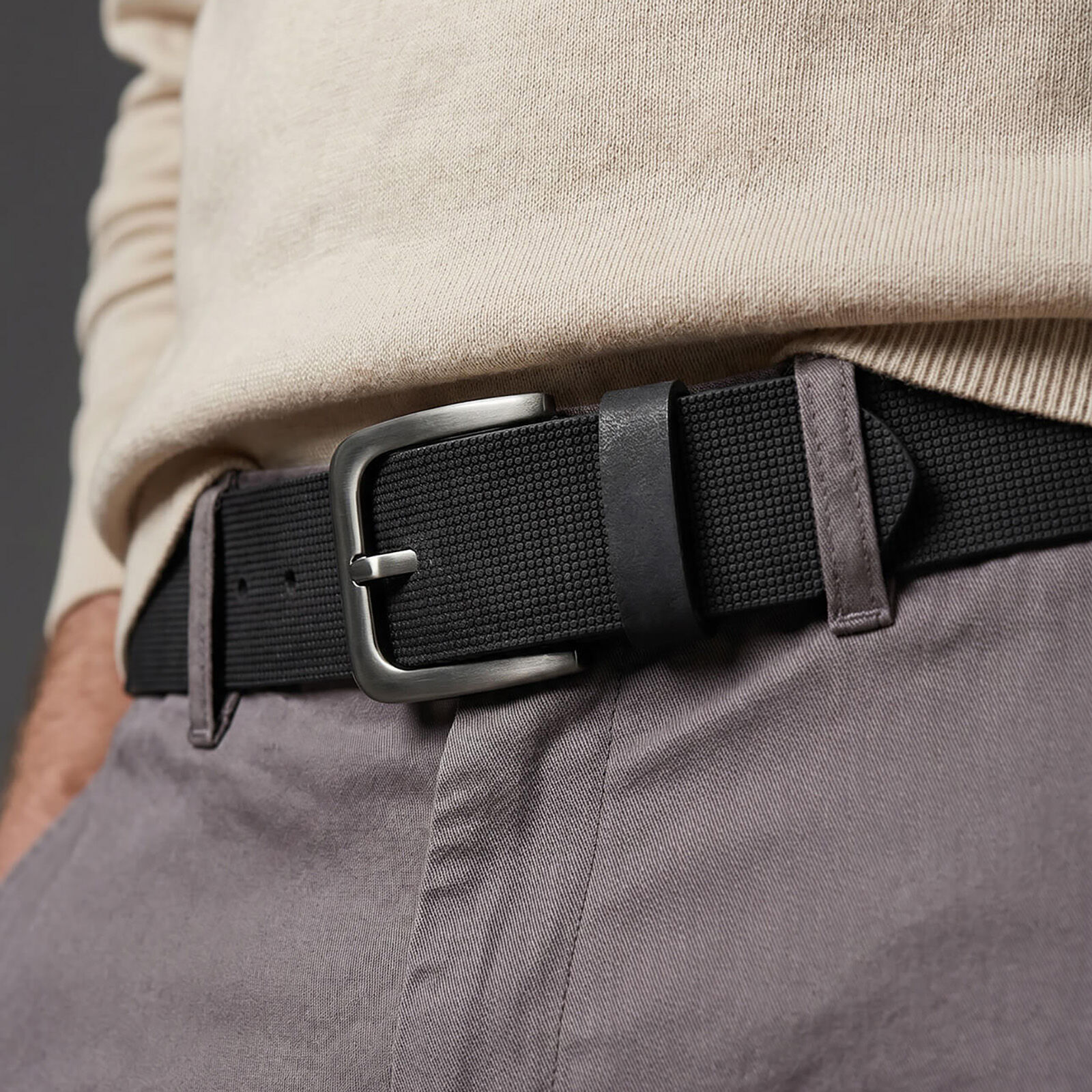 LINDENMANN leren heren riem, zwart