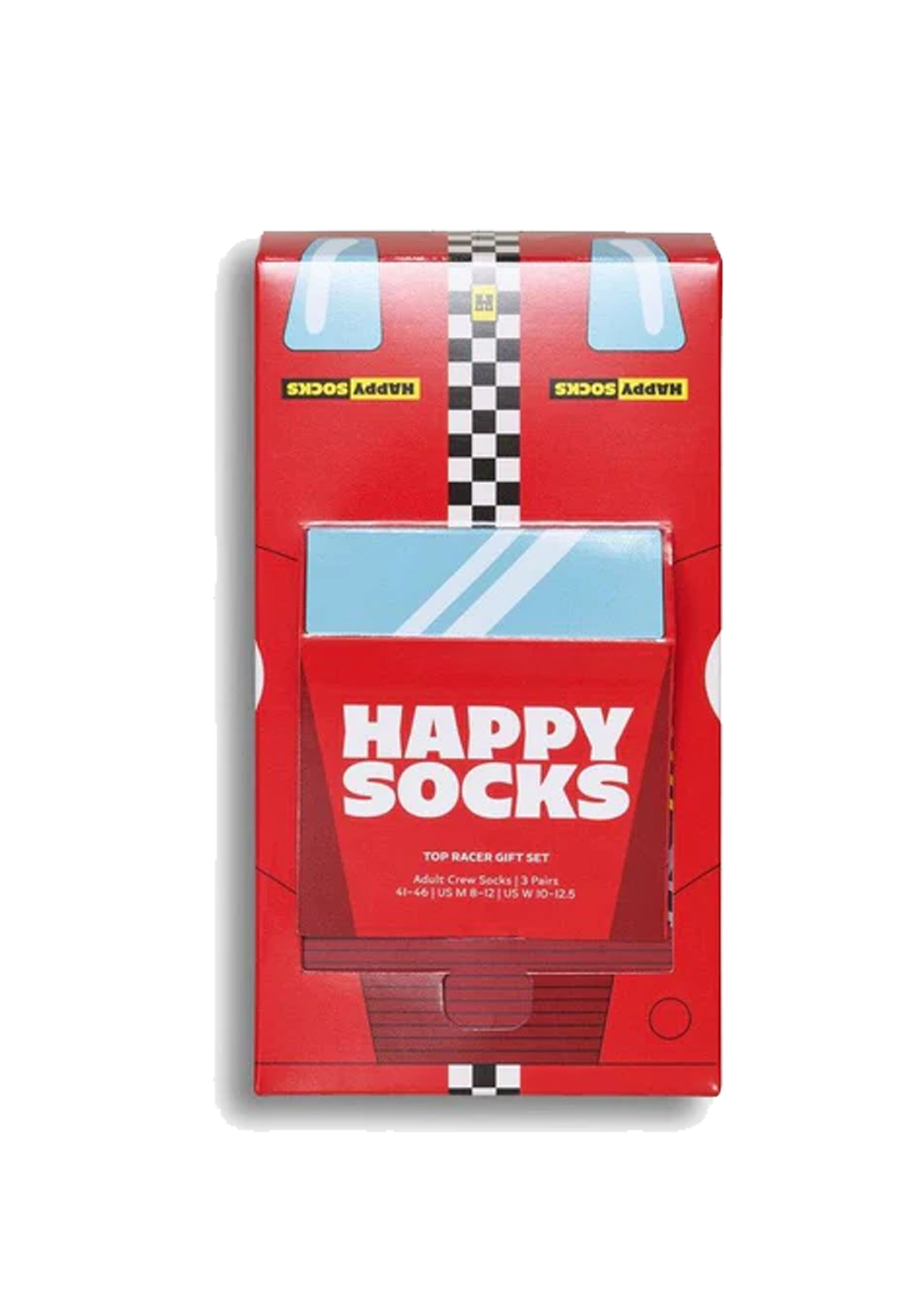 Happy Socks Top Racer Socks Gift Set (3-pack), unisex sokken in cadeauverpakking, rood