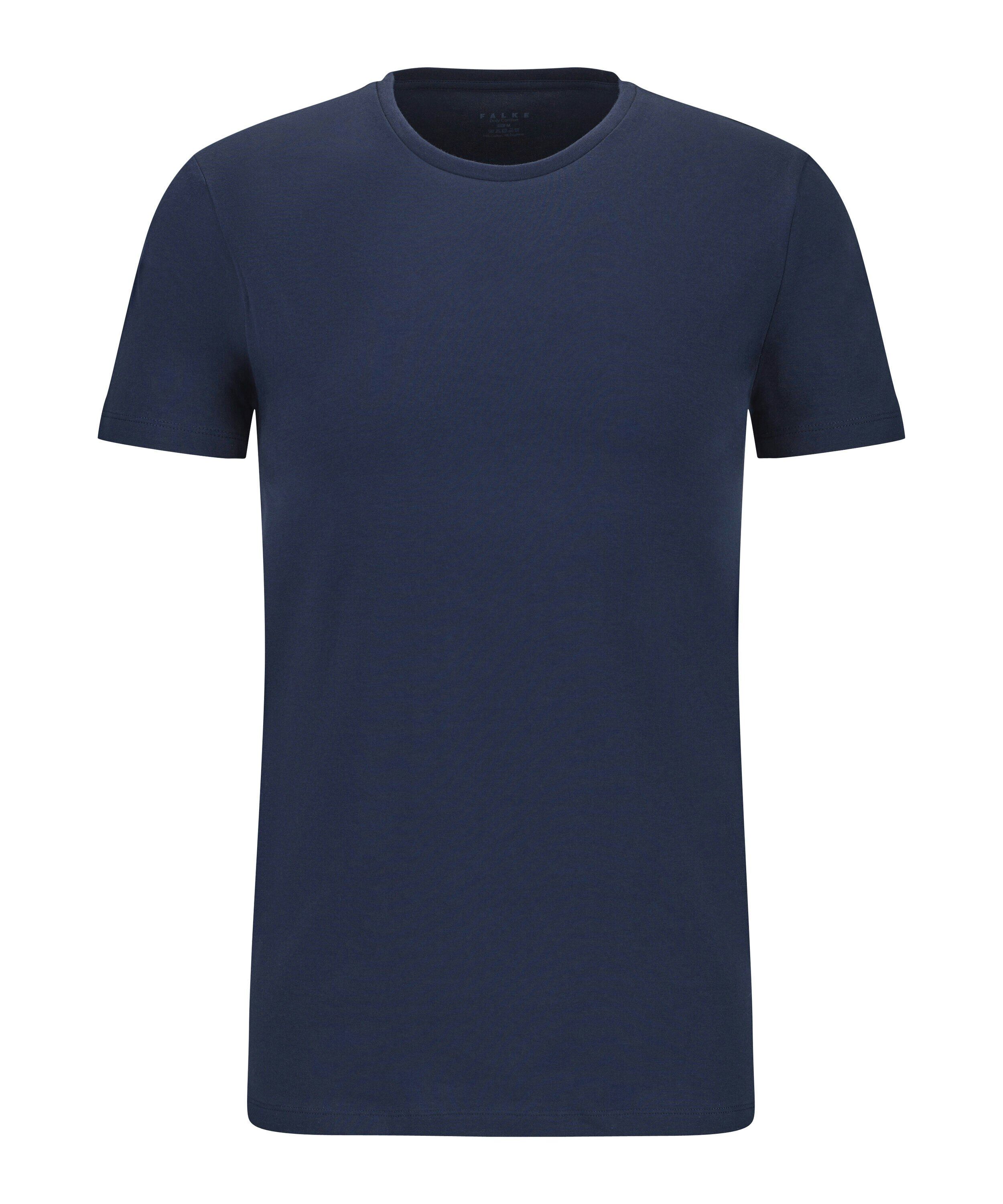 FALKE 2-pack heren T-shirt Daily Comfort, korte mouw, donkerblauw (midnight)