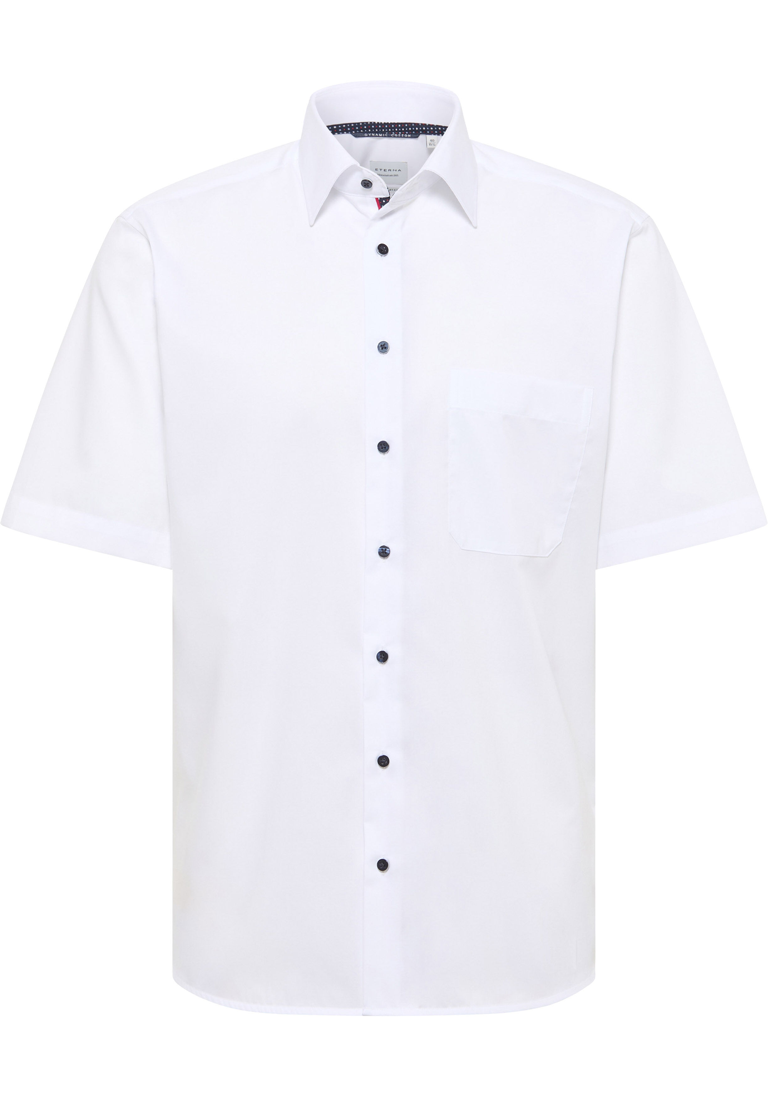 ETERNA comfort fit overhemd korte mouw, popeline, wit