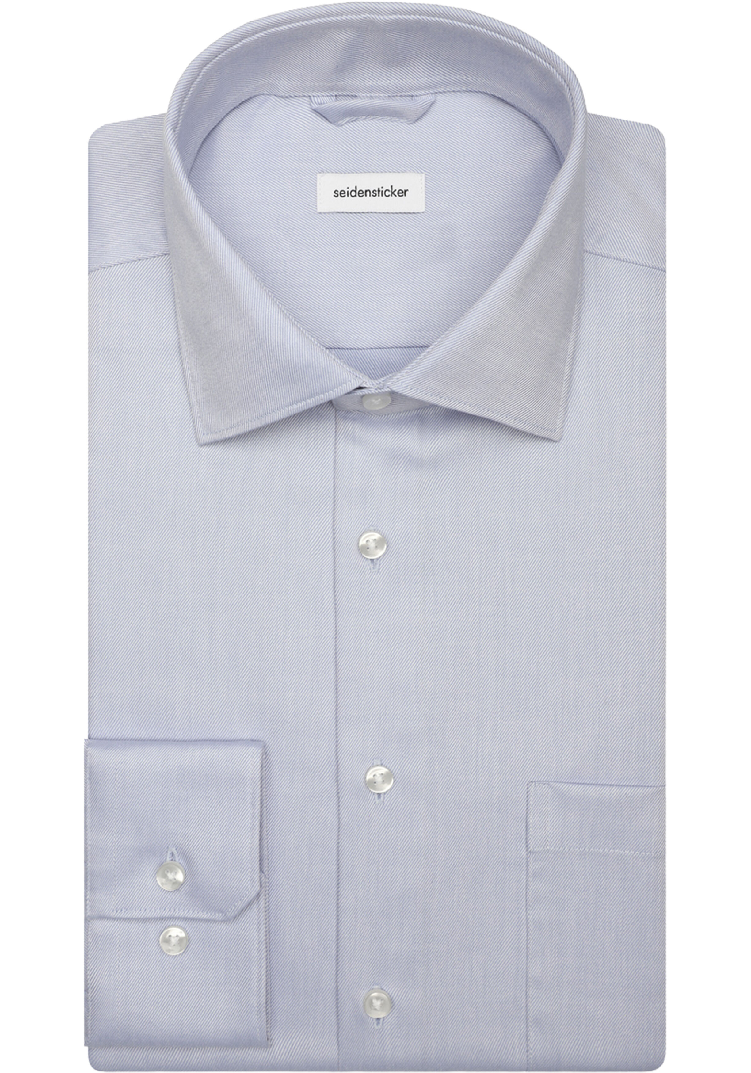 Seidensticker regular fit overhemd, mouwlengte 7, popeline, blauw