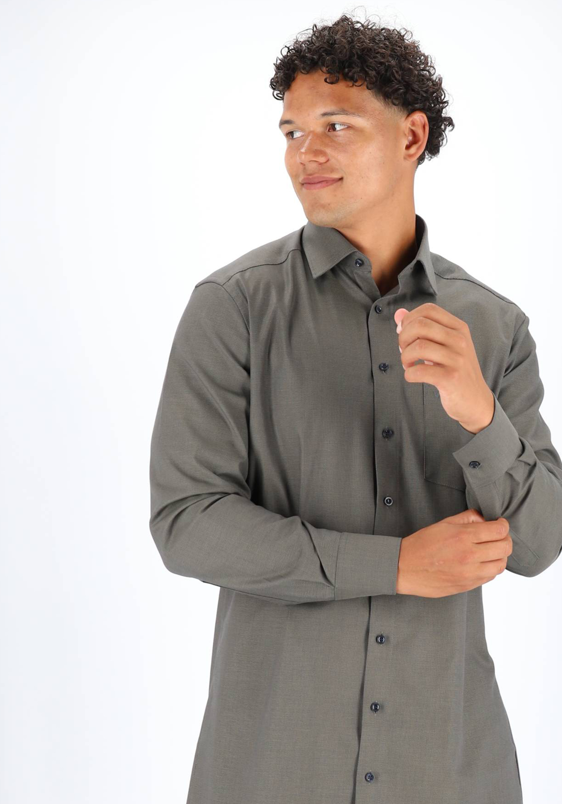 MARVELIS modern fit overhemd, structuur, olijfgroen MARVELIS modern fit overhemd, structuur, olijfgroen