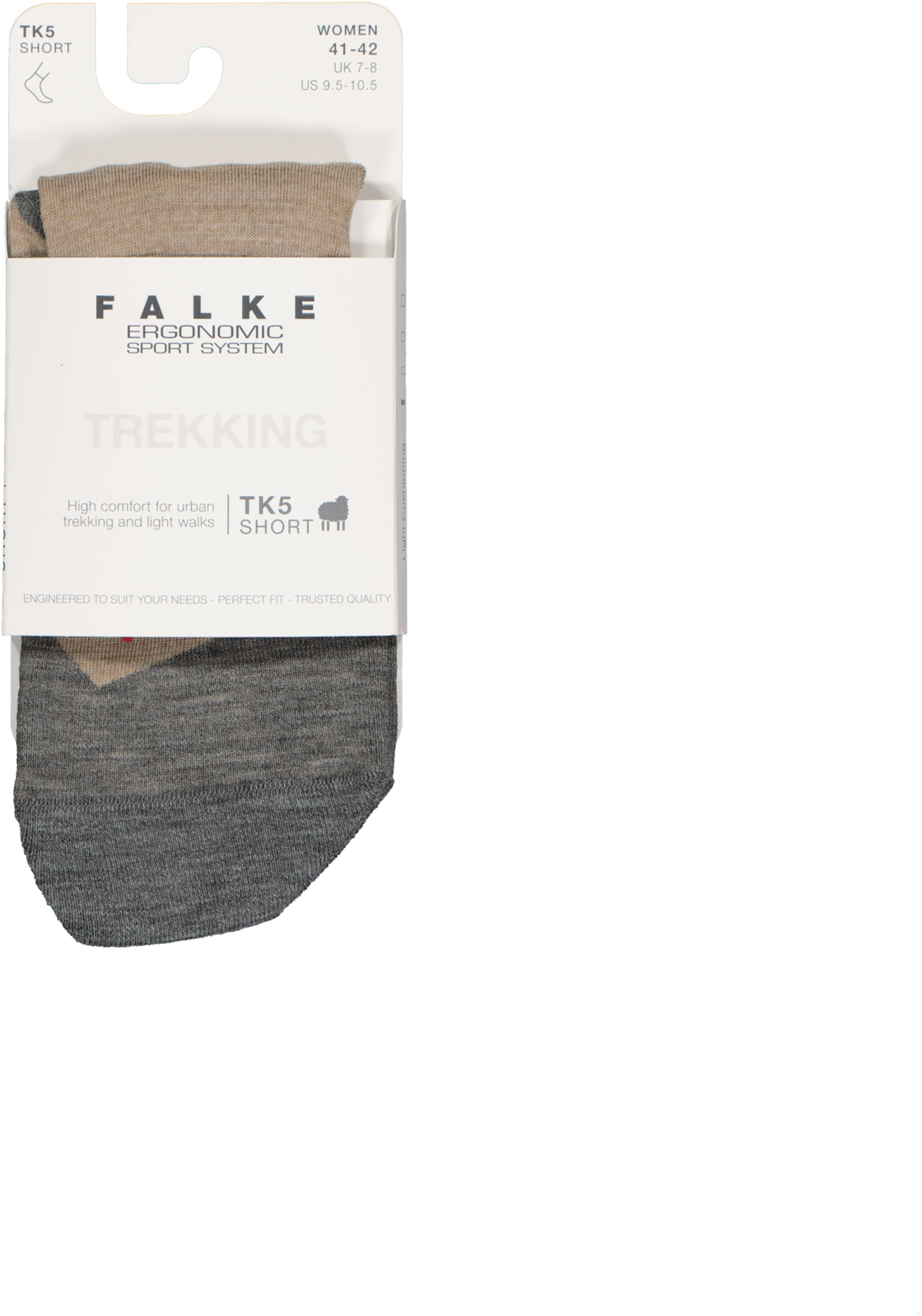 3-4043876405308_falke_sokken_1p_HR FALKE TK5 Short dames wandelsokken, beige (nature melange)