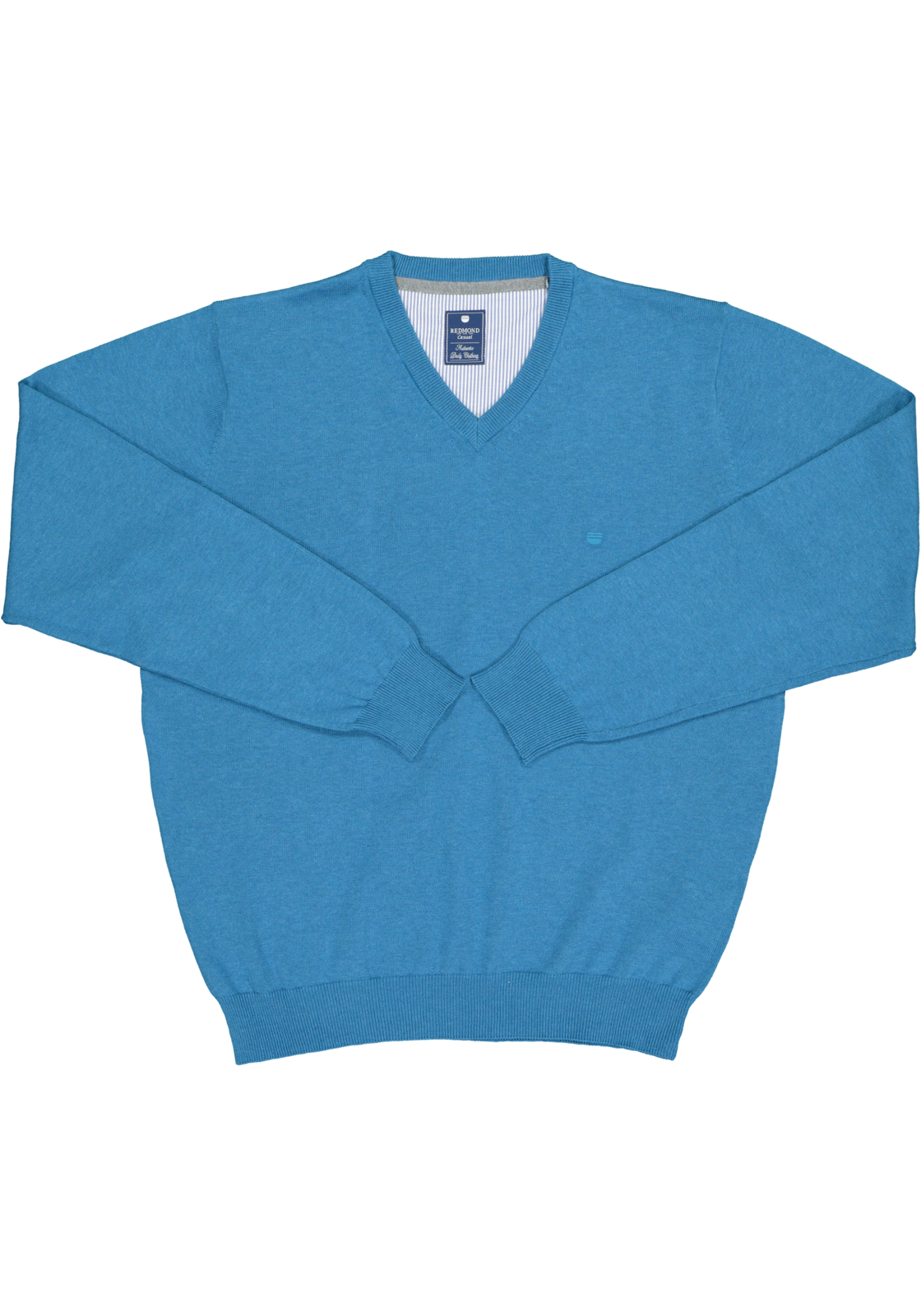 5-4049807808897_redmond_trui_HR Redmond heren trui katoen, V-hals, zwembad blauw