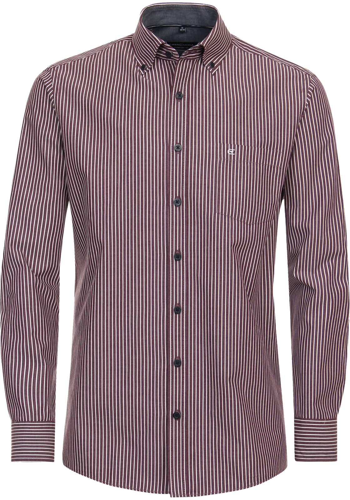 1-4064813790905-casa_moda-overhemd_HR CASA MODA Sport casual fit overhemd, popeline, rood gestreept