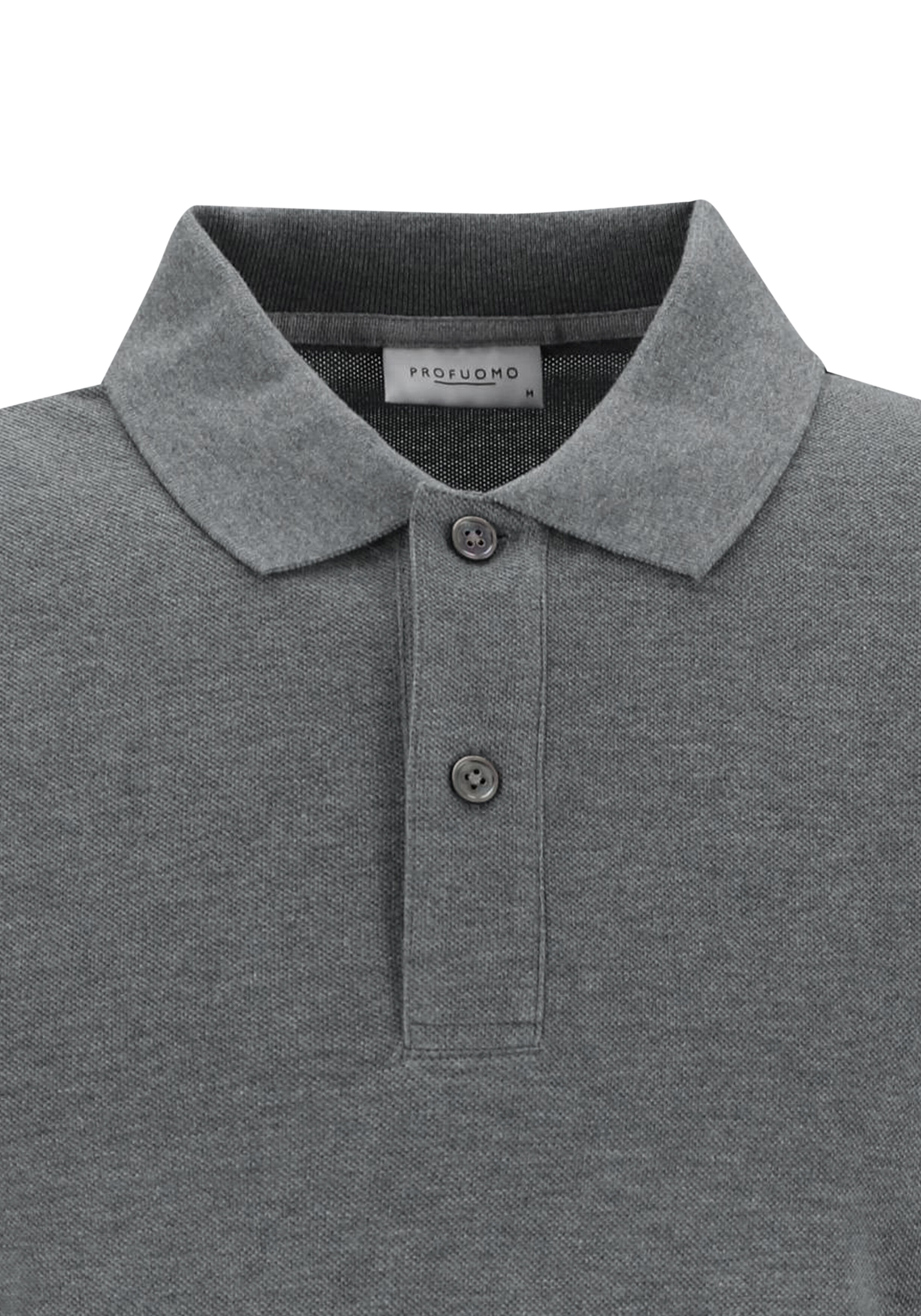 Profuomo slim fit heren polo, grijs
