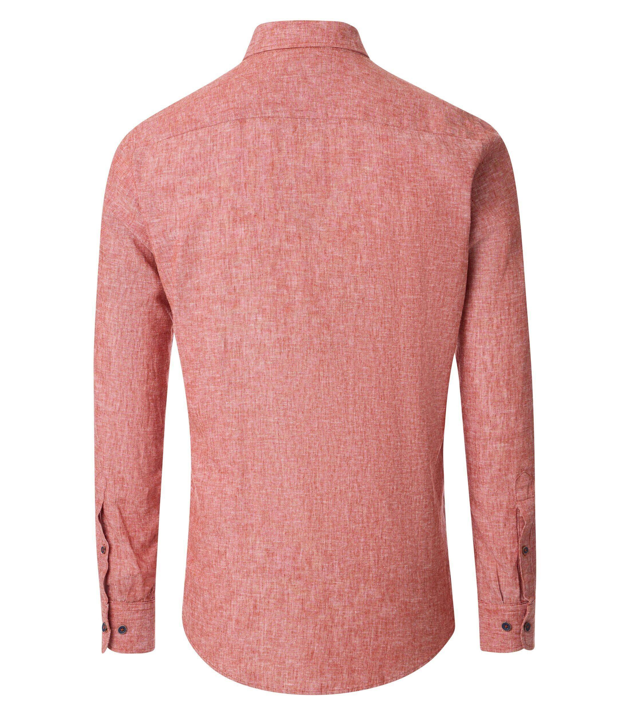 Redmond comfort fit overhemd, structuur, oranje