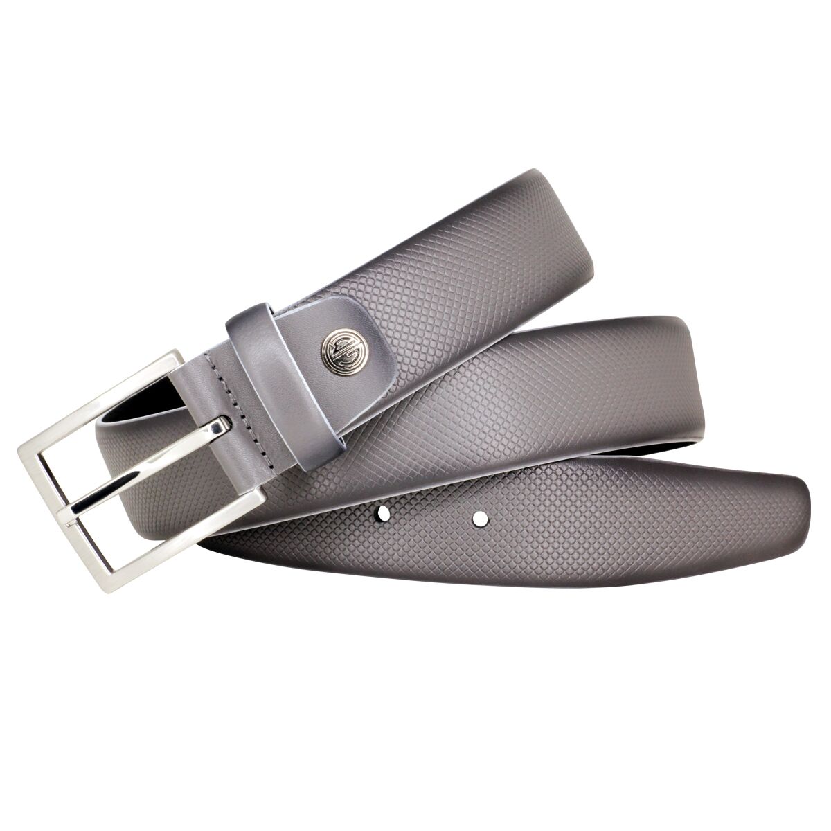 LINDENMANN leren heren riem, grijs