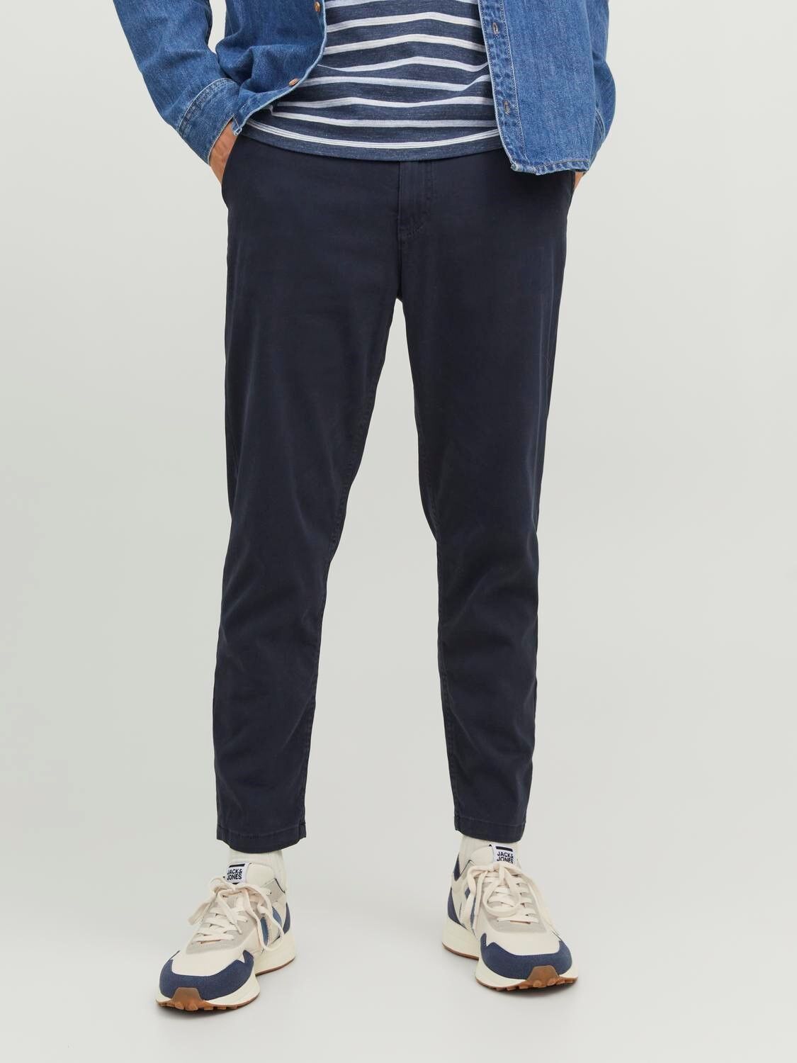 JACK & JONES Ace Harlow Chino loose fit, heren chino, blauw